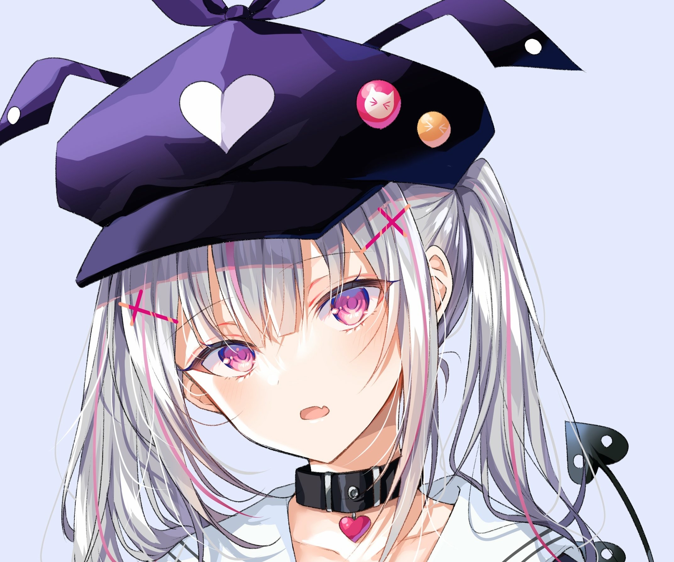 Asumi Sena from VSPO! wearing a purple hat HD Wallpaper