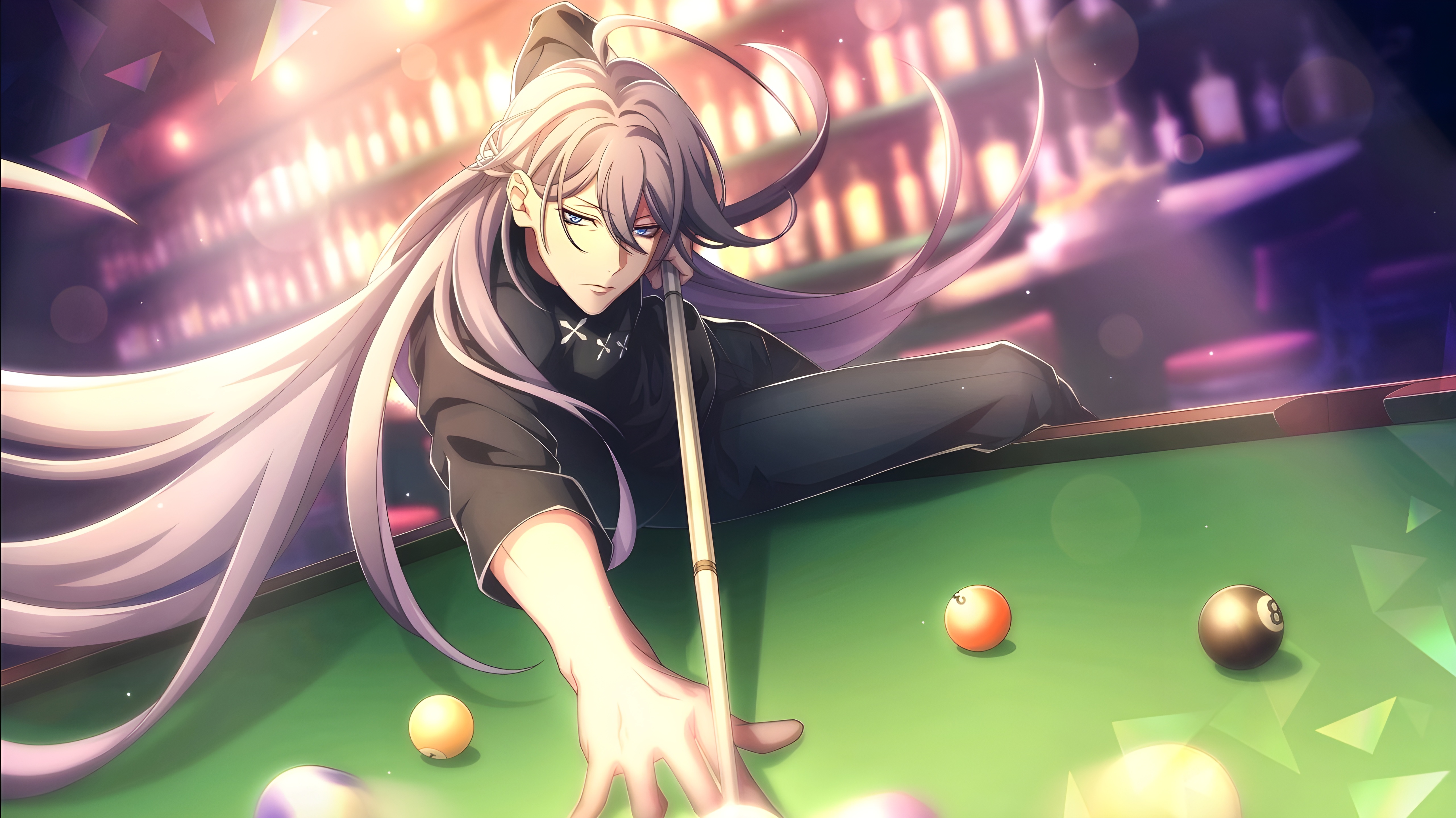 Jakurai Jinguji from Hypnosis Mic playing billiards HD Wallpaper