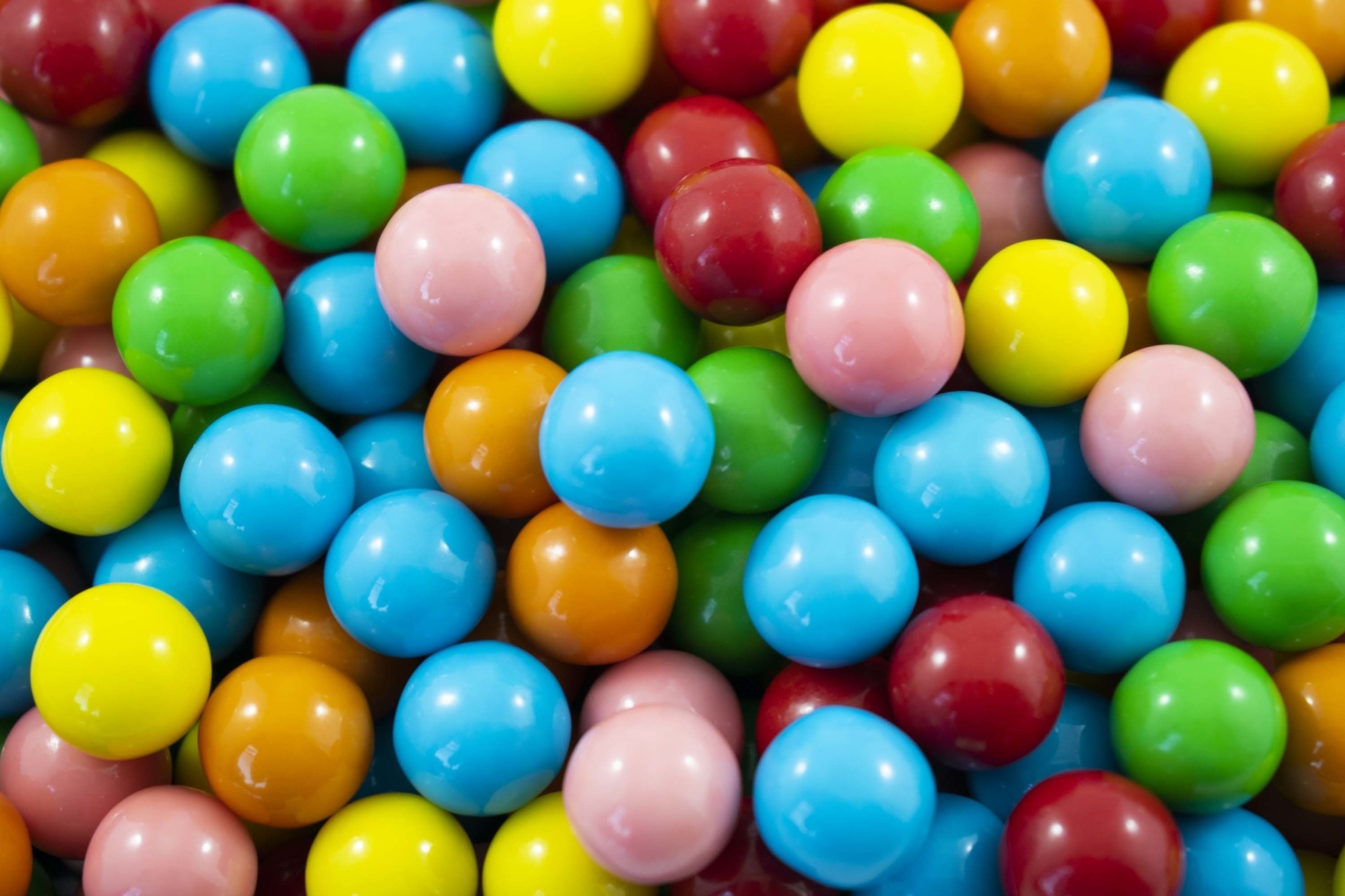 A pile of colorful gumballs HD Wallpaper