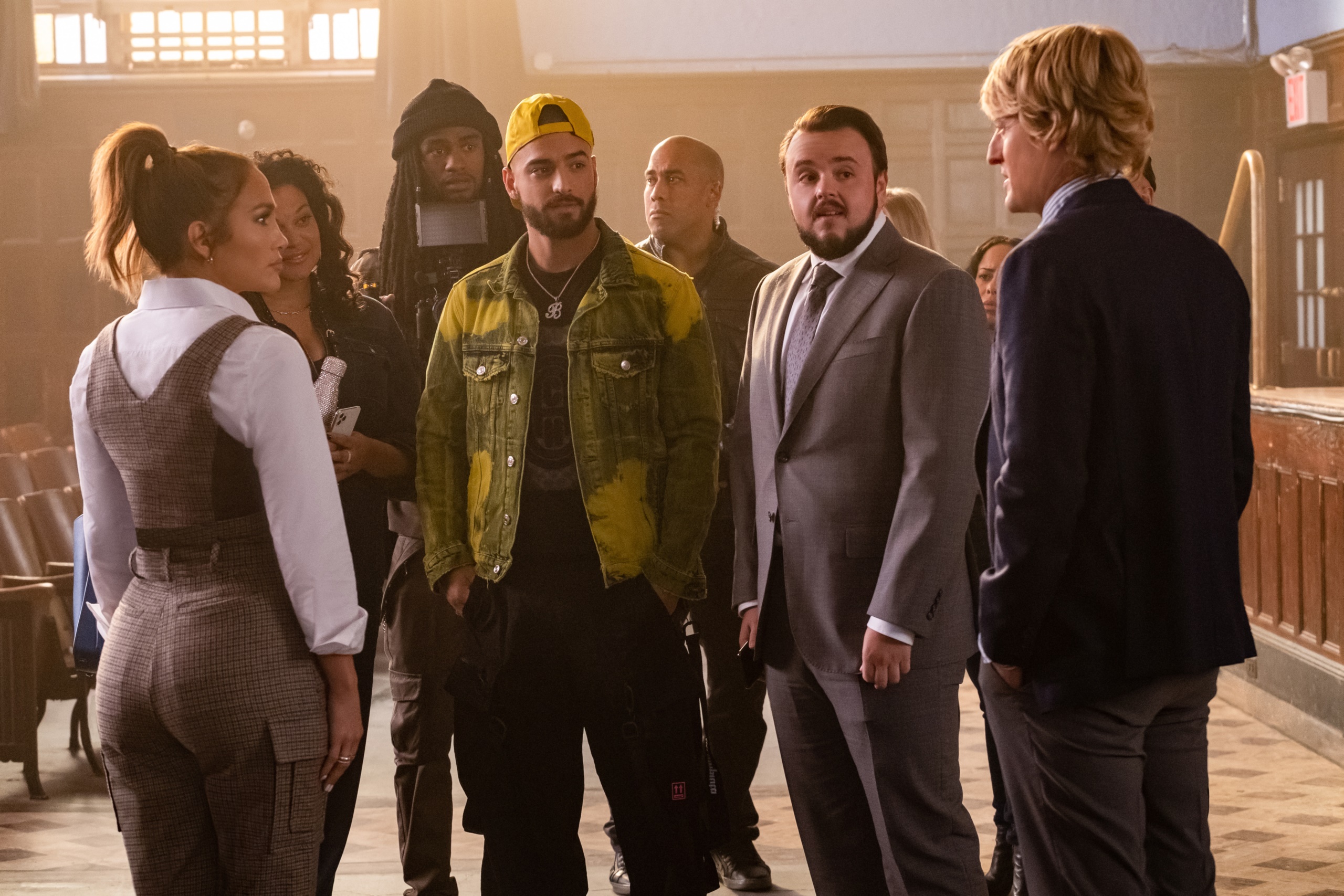 Jennifer Lopez, Maluma, and Owen Wilson in Marry Me HD Wallpaper