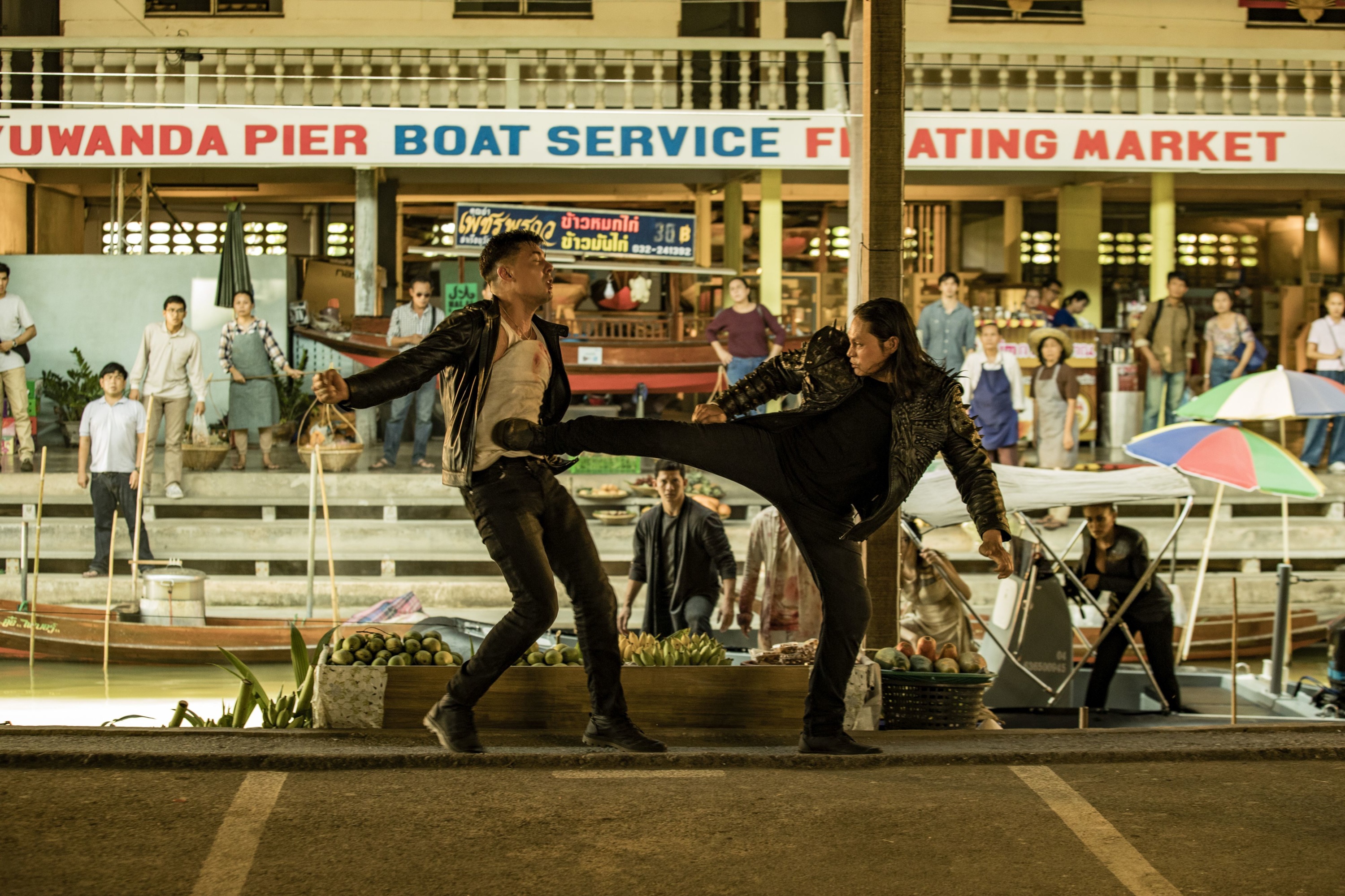 Fistful Of Vengeance: Lewis Tan fighting at a pier HD Wallpaper