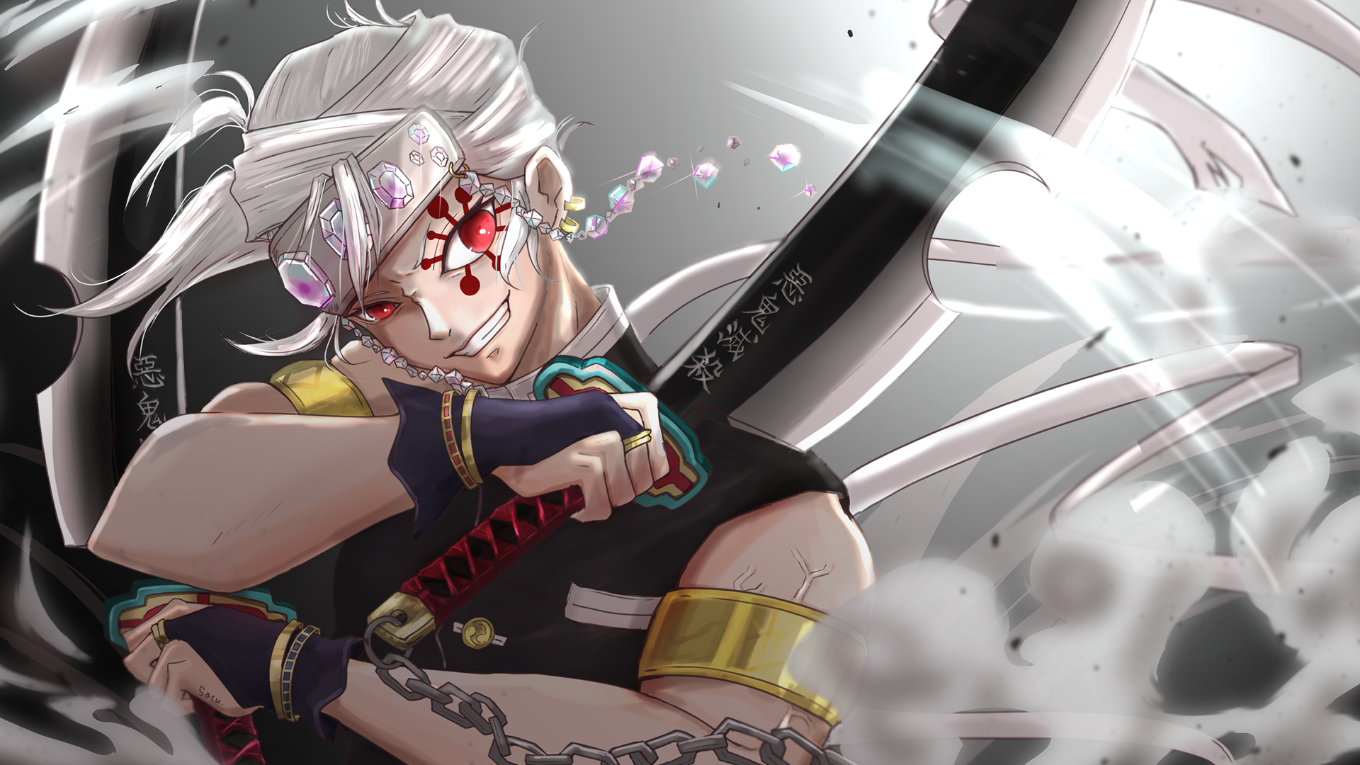 Tengen Uzui from Demon Slayer: Kimetsu No Yaiba HD Wallpaper