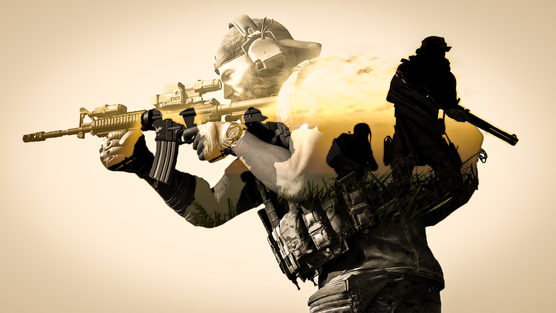 Ghost Recon Operator with Assault Rifle HD Wallpaper