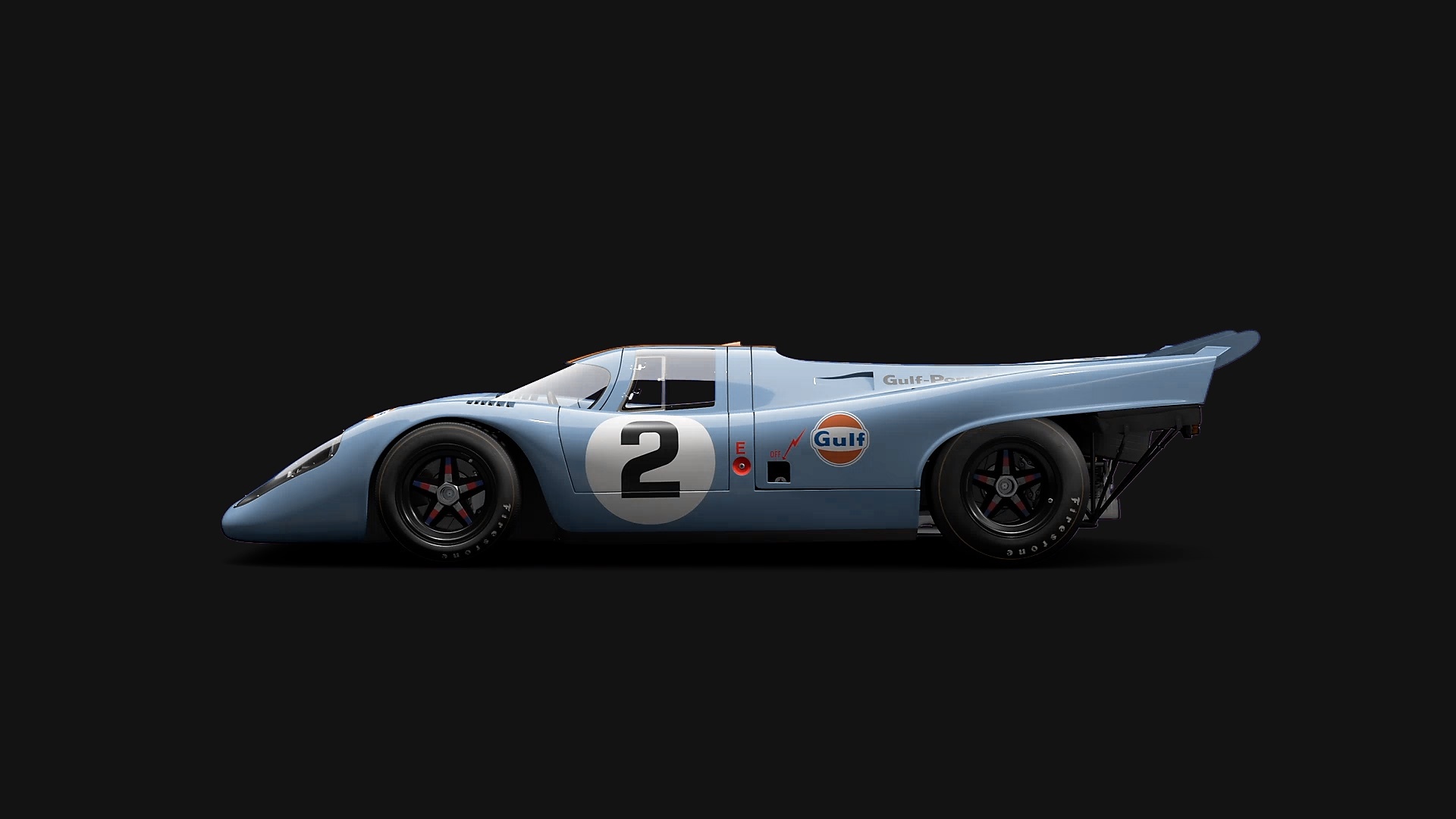 Porsche 917K Gulf Racing Car from Gran Turismo 7 HD Wallpaper