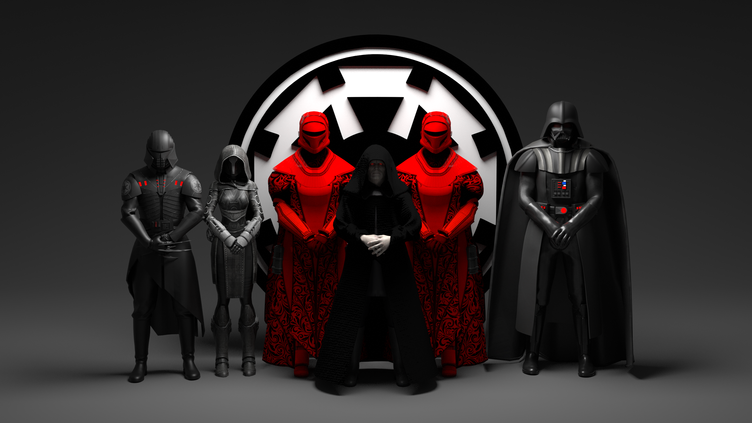Star Wars characters with Imperial insignia HD Wallpaper