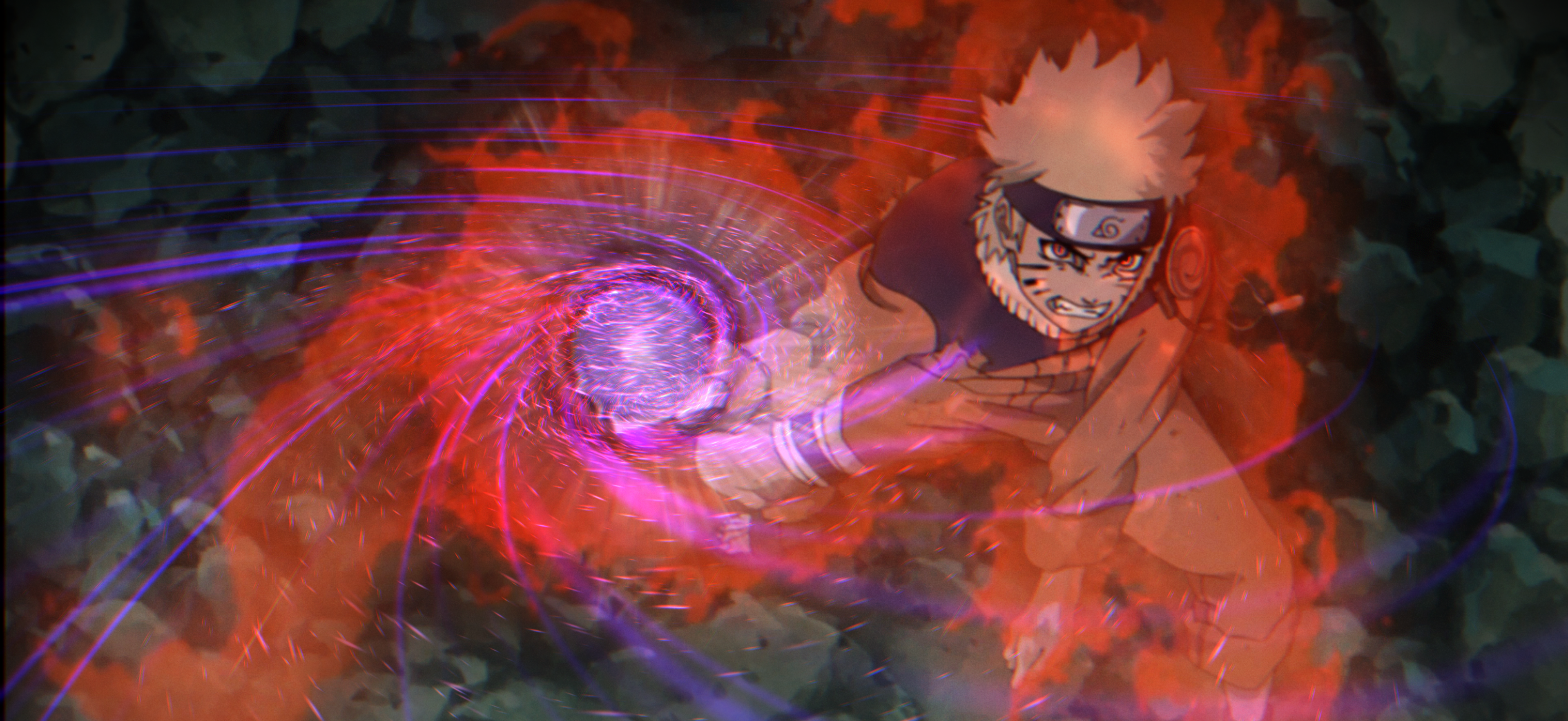 Naruto Uzumaki using Vermillion Rasengan HD Wallpaper
