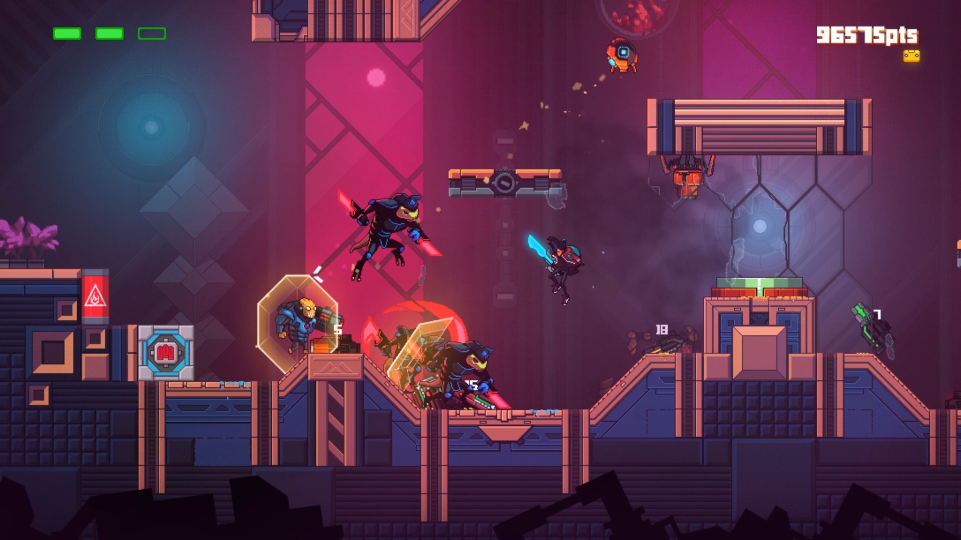 Gunborg: Dark Matters characters fighting in a futuristic city HD Wallpaper