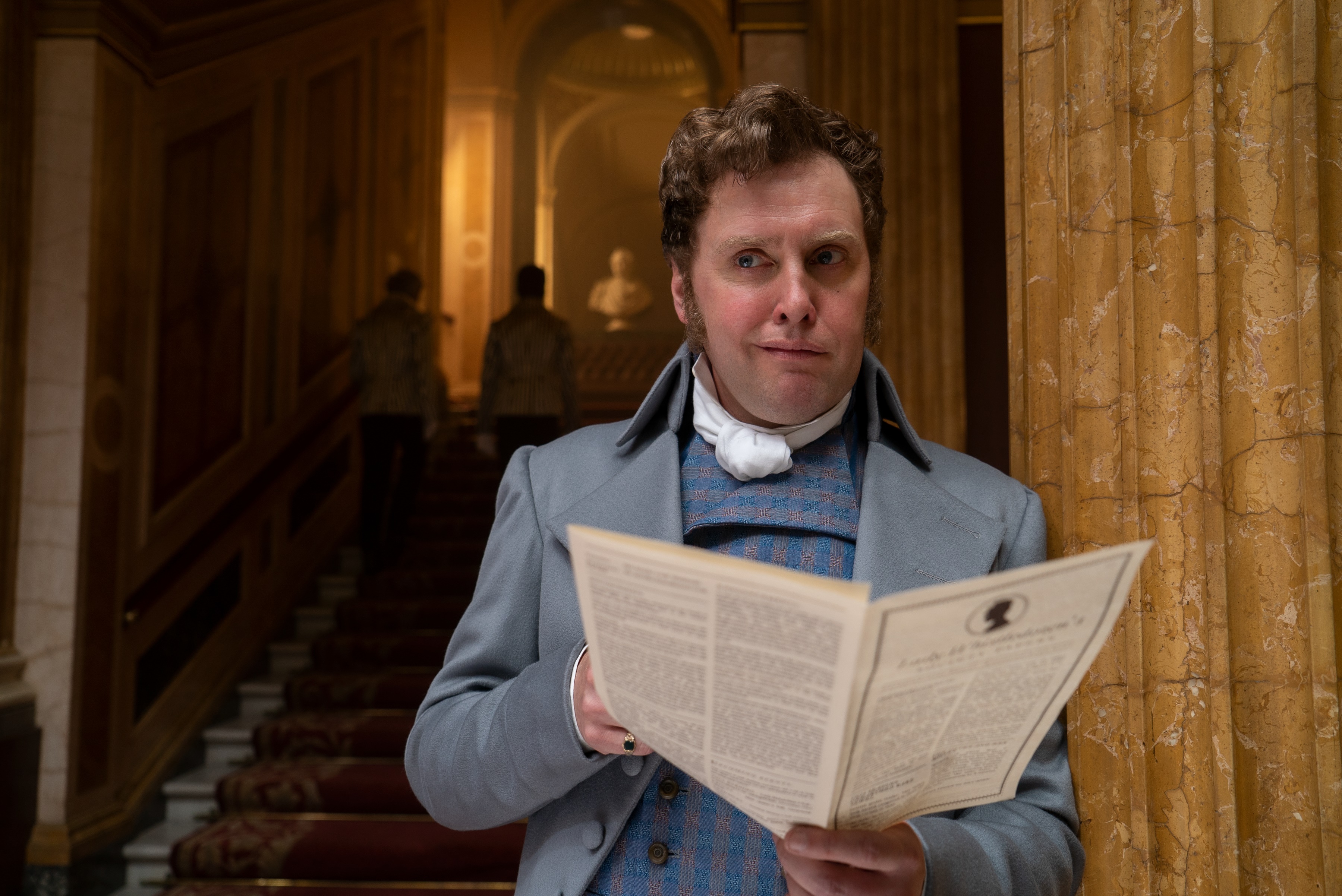 Colin Bridgerton from Bridgerton reading a newspaper HD Wallpaper