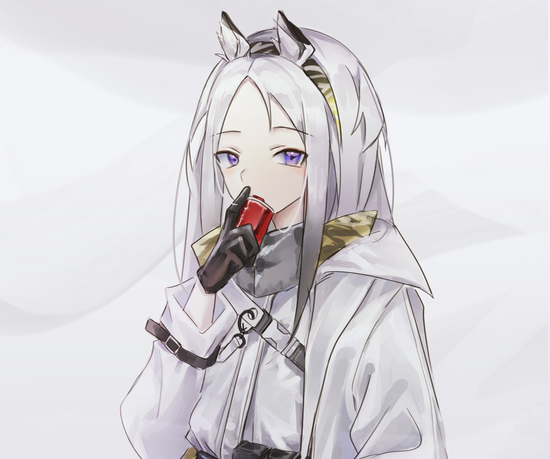 Heavyrain from Arknights drinking from a can HD Wallpaper