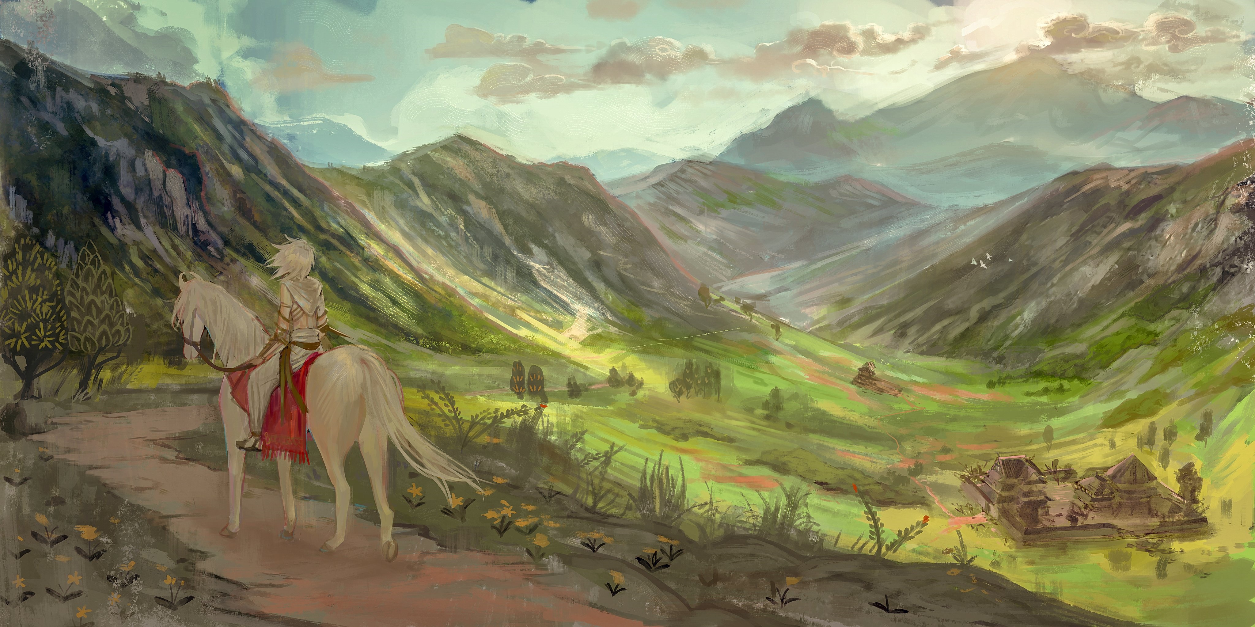 Lancer of Red from Fate/Apocrypha on horseback HD Wallpaper