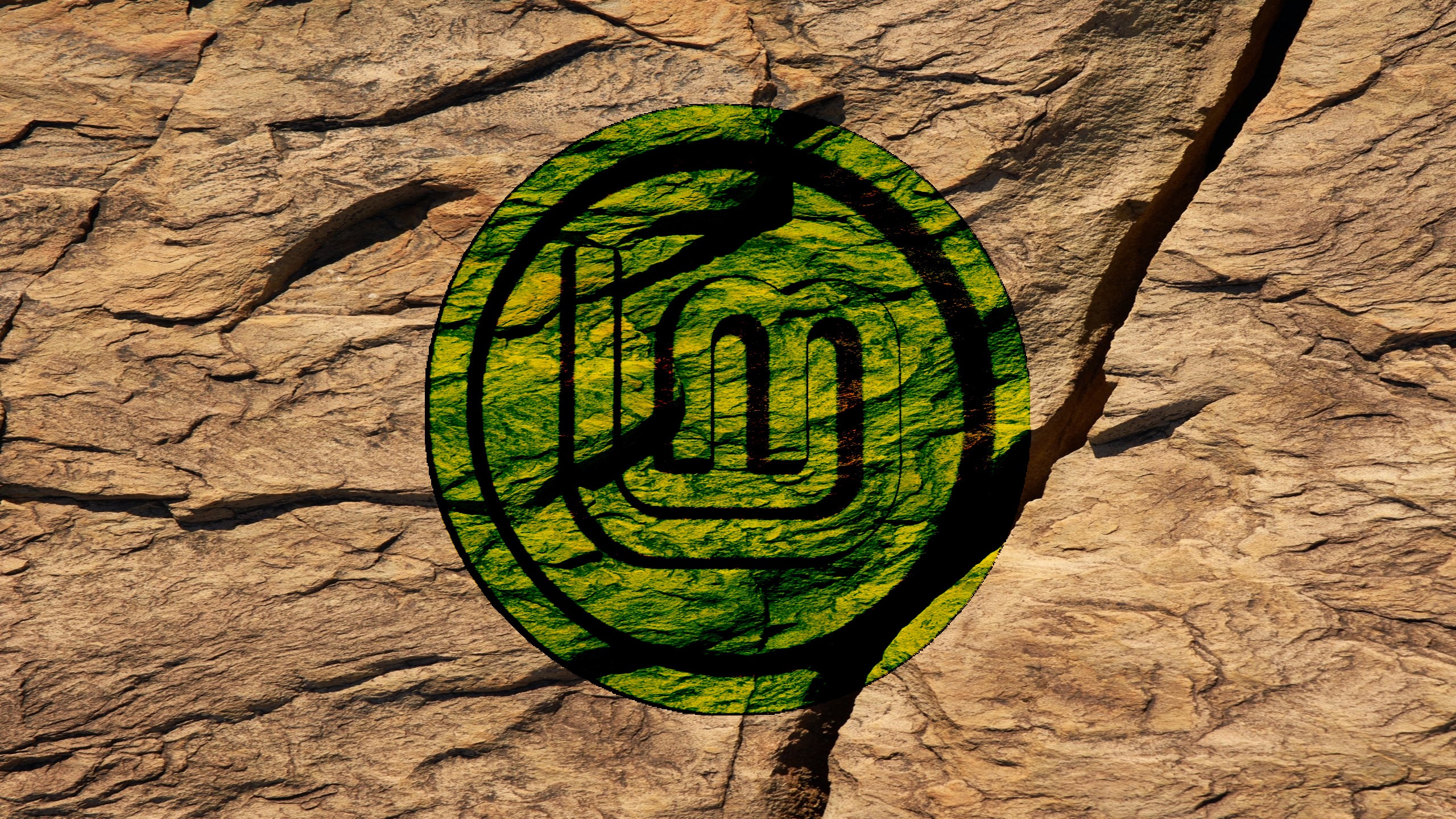 Linux Mint logo on cracked rock texture HD Wallpaper