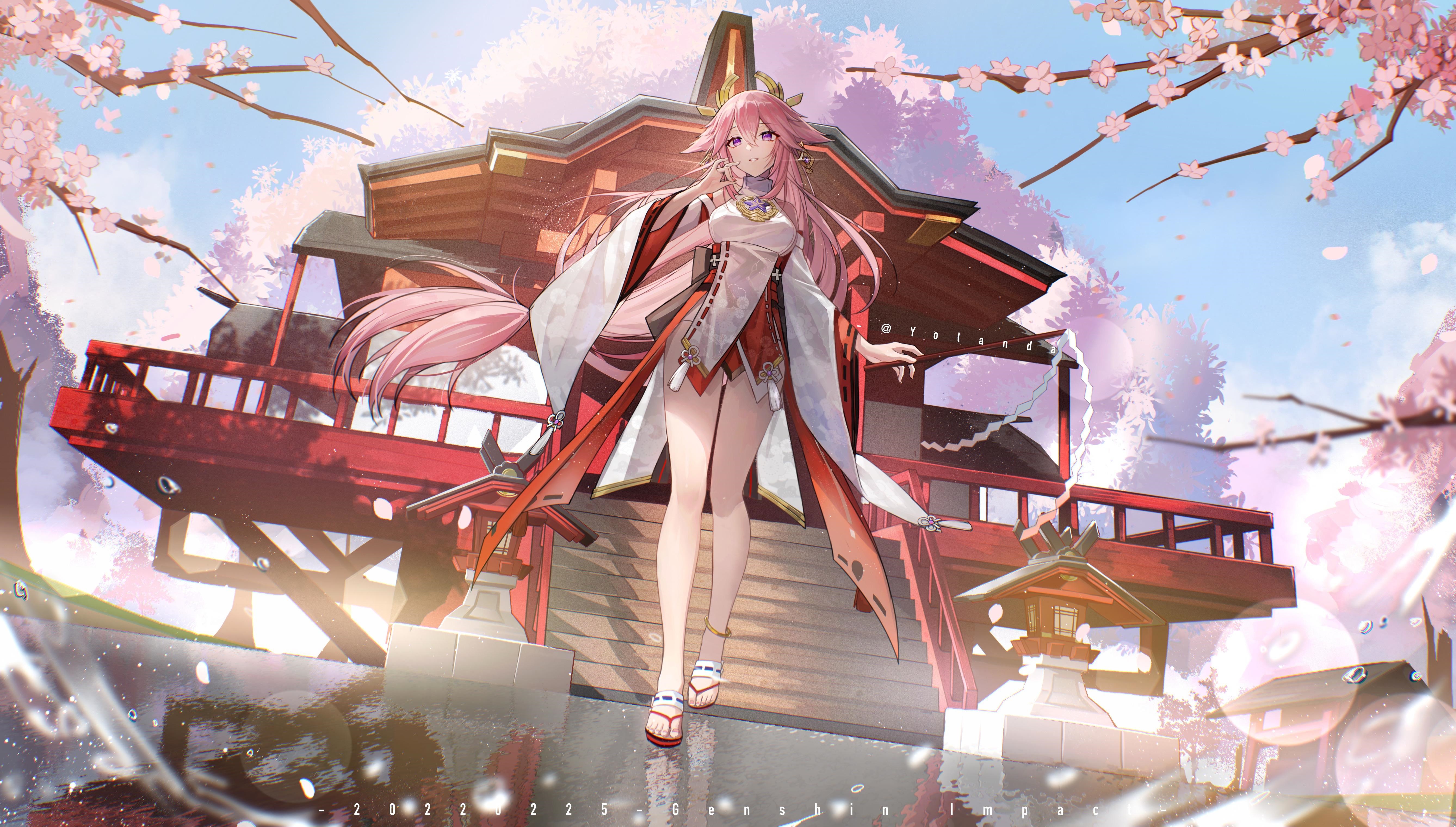 Yae Miko from Genshin Impact 4K HD Wallpaper