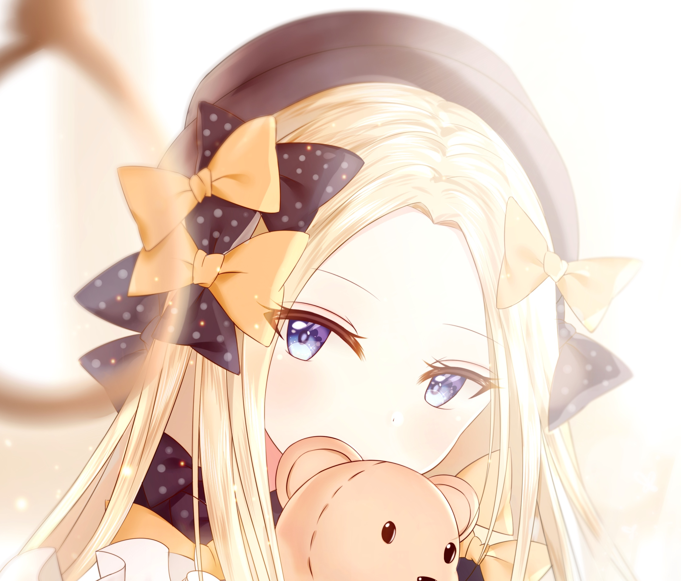 Abigail Williams from Fate/Grand Order holding a teddy bear HD Wallpaper