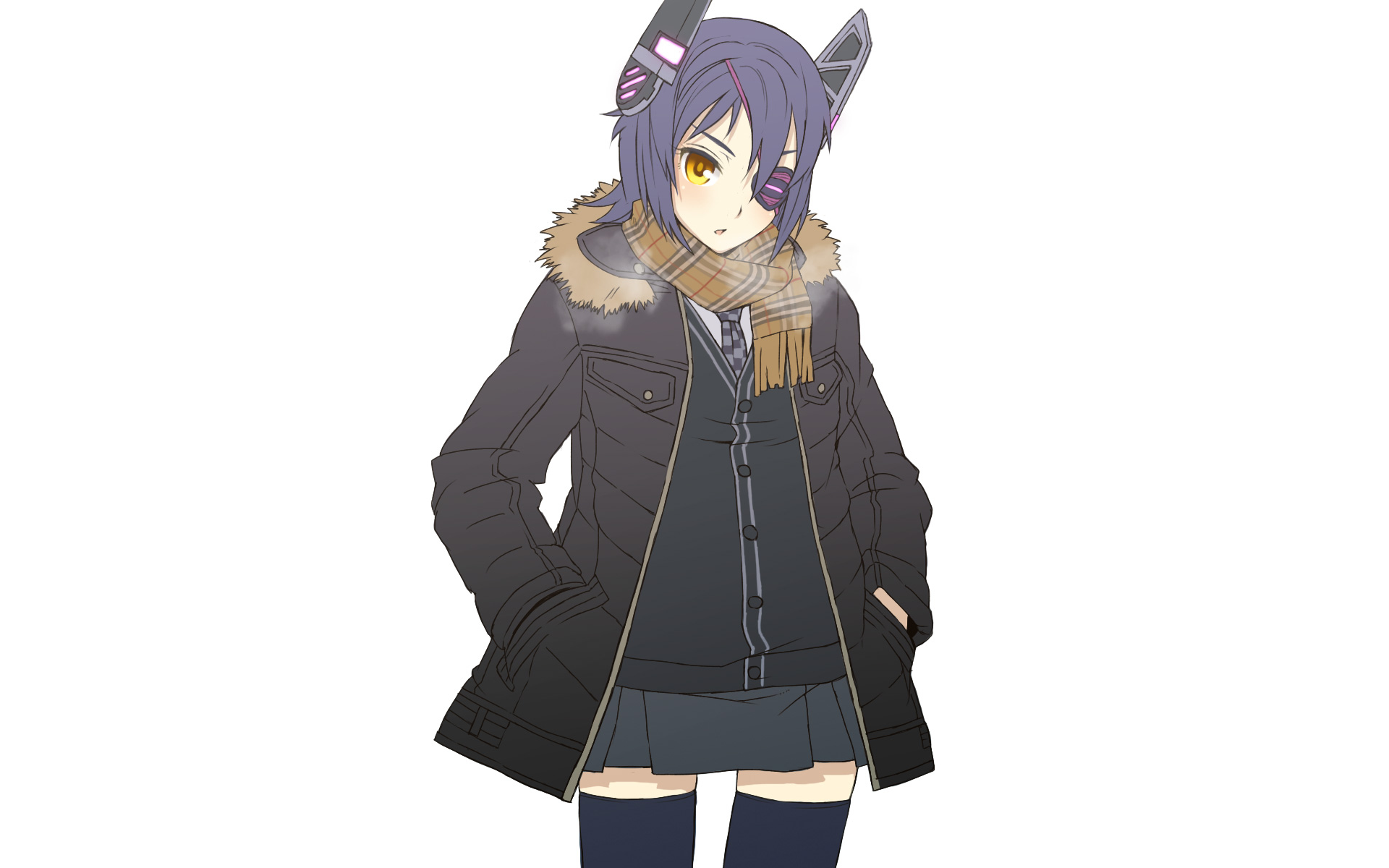 Kantai Collection character in winter clothes HD Wallpaper