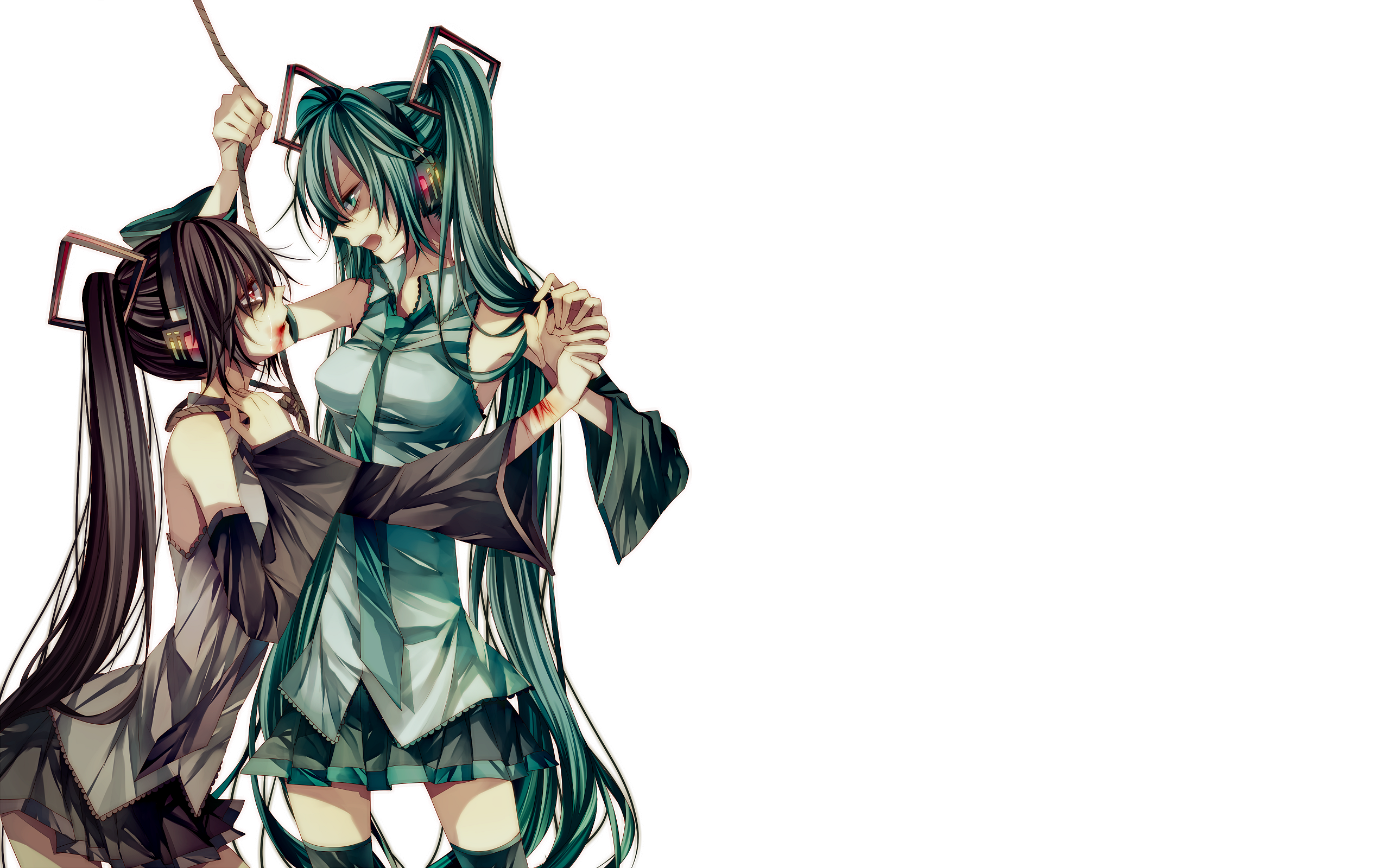Hatsune Miku and Kagamine Rin from Vocaloid HD Wallpaper