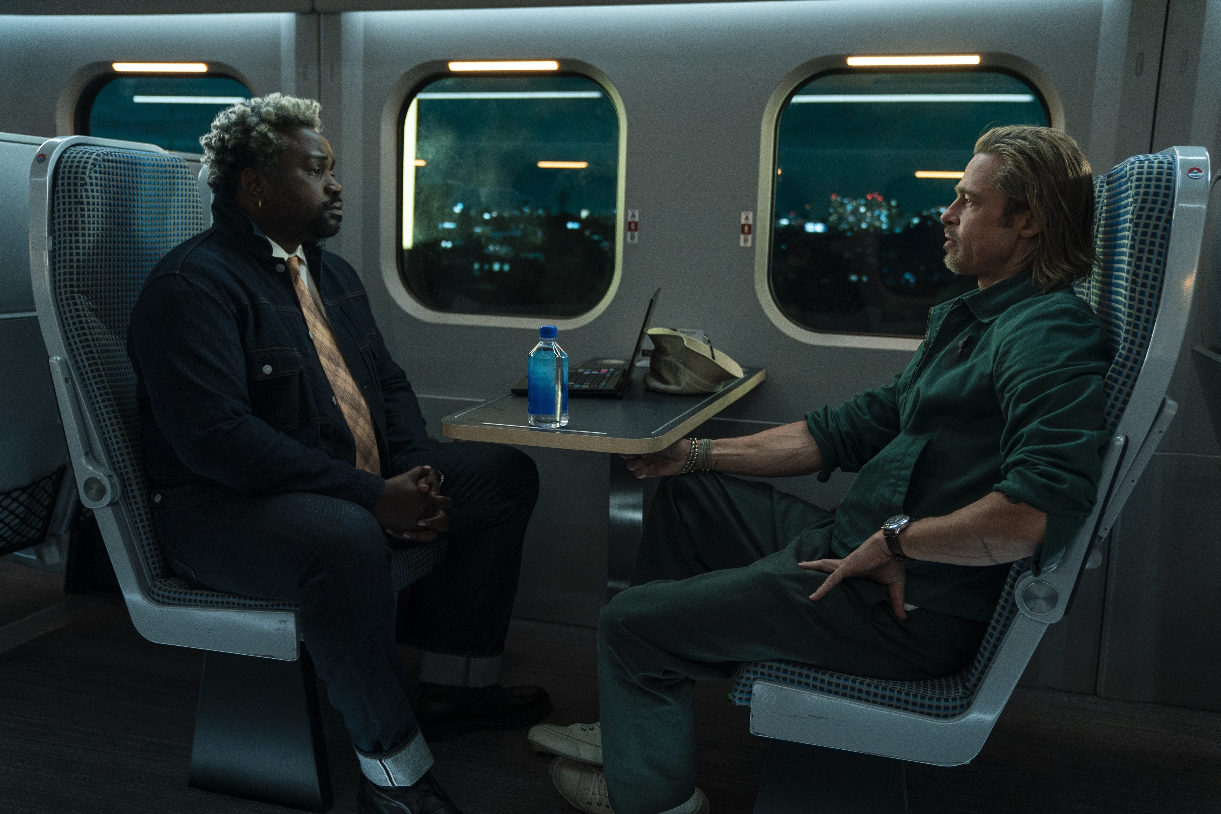 Brad Pitt and Brian Tyree Henry on Bullet Train 4K HD Wallpaper