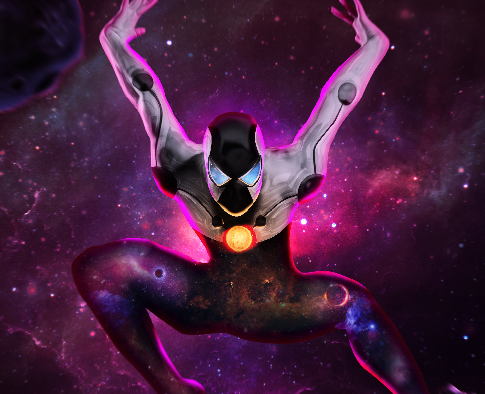 Spider-Man in a cosmic suit HD Wallpaper