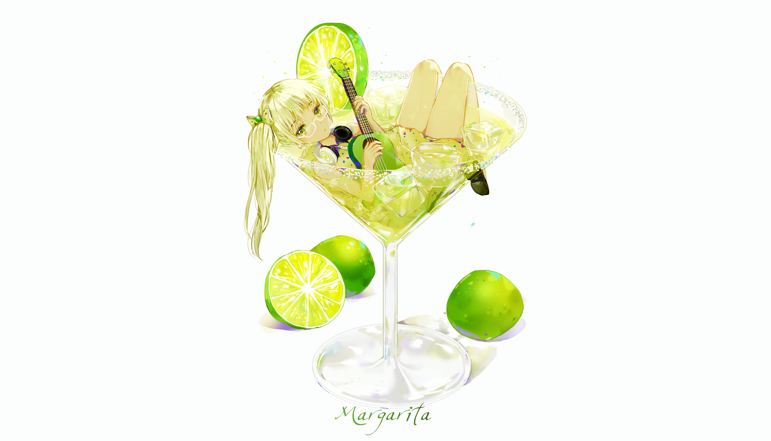 Girl in a Margarita Cocktail Glass HD Wallpaper