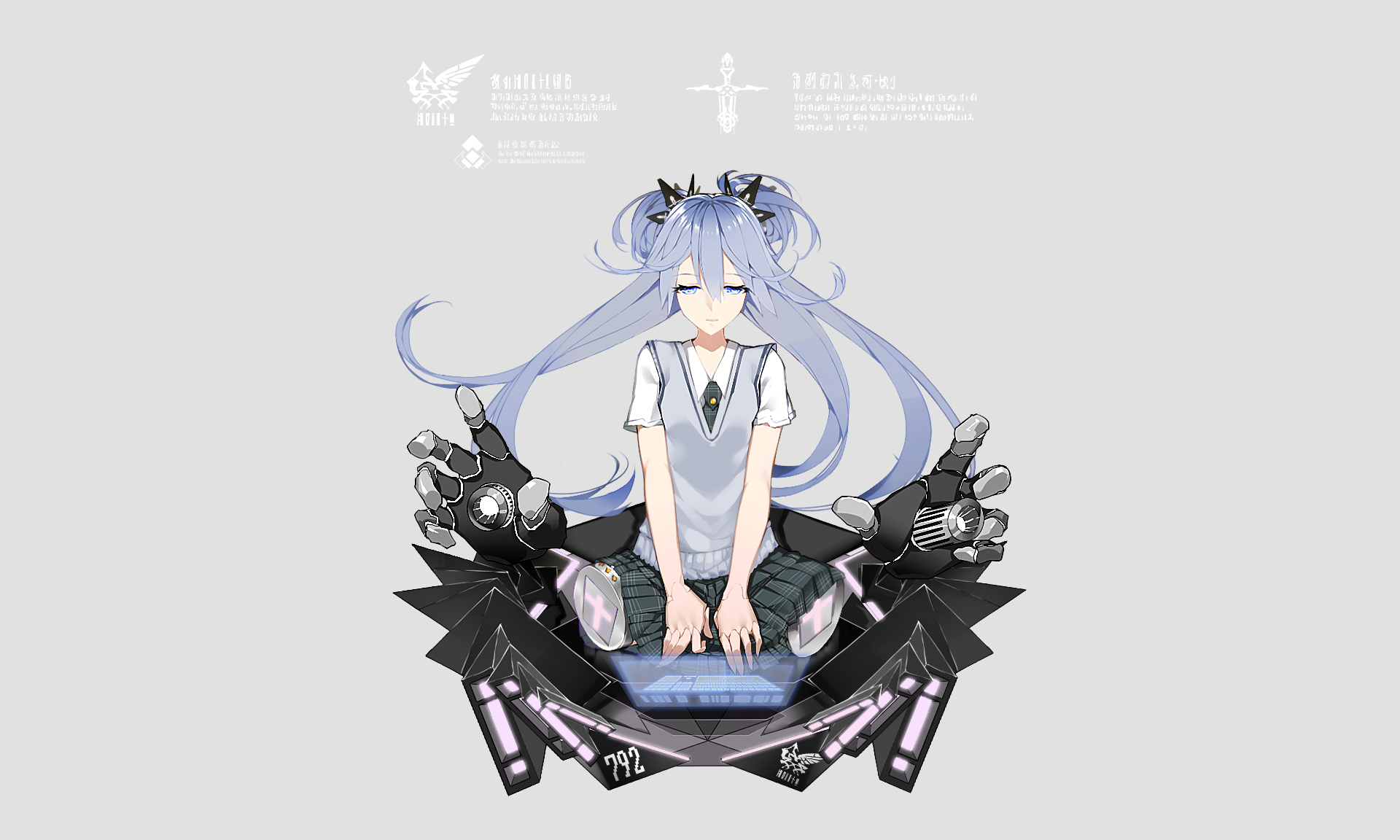 Girl with mechanical arms HD Wallpaper