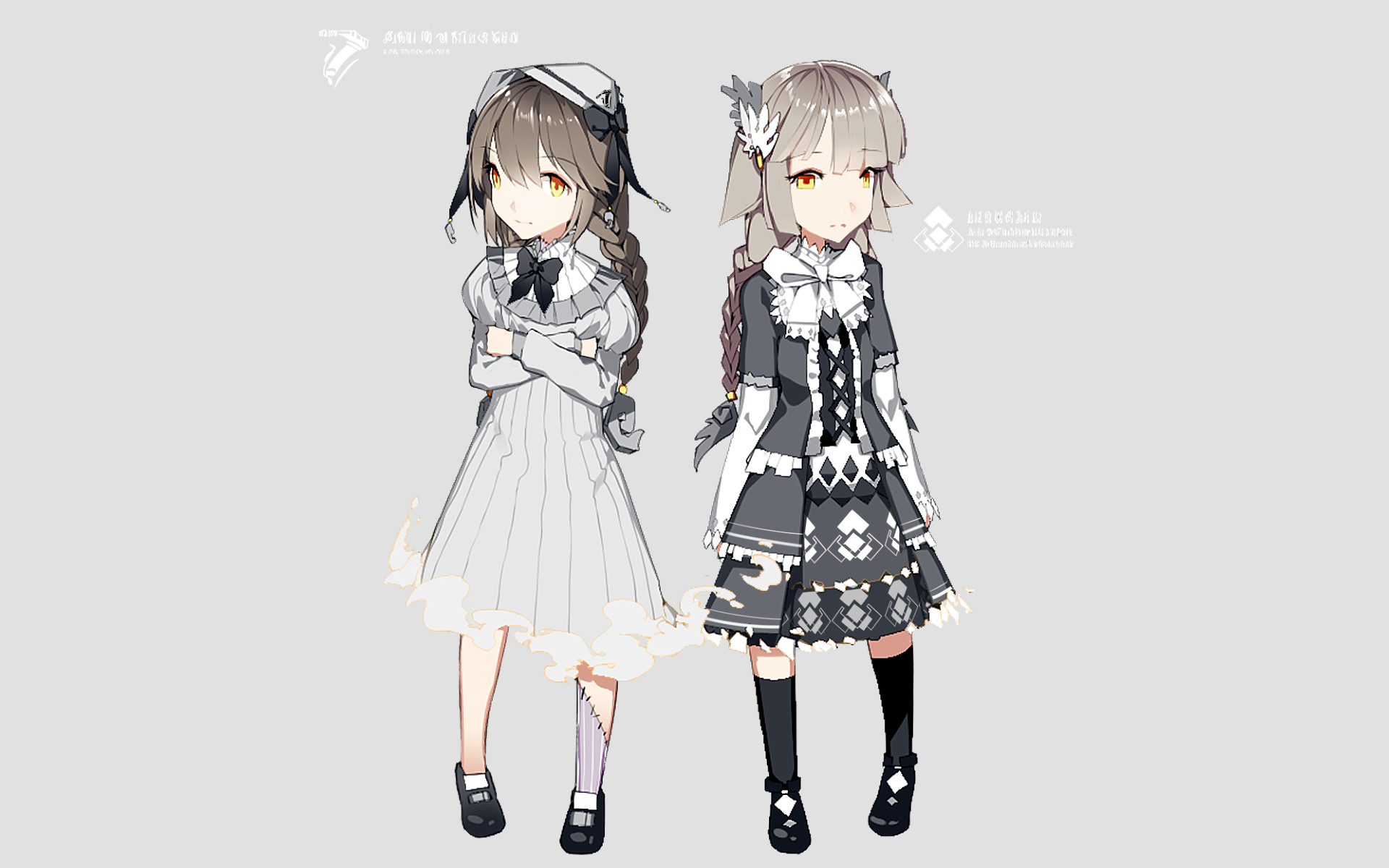 Two anime girls in gothic lolita dresses HD Wallpaper