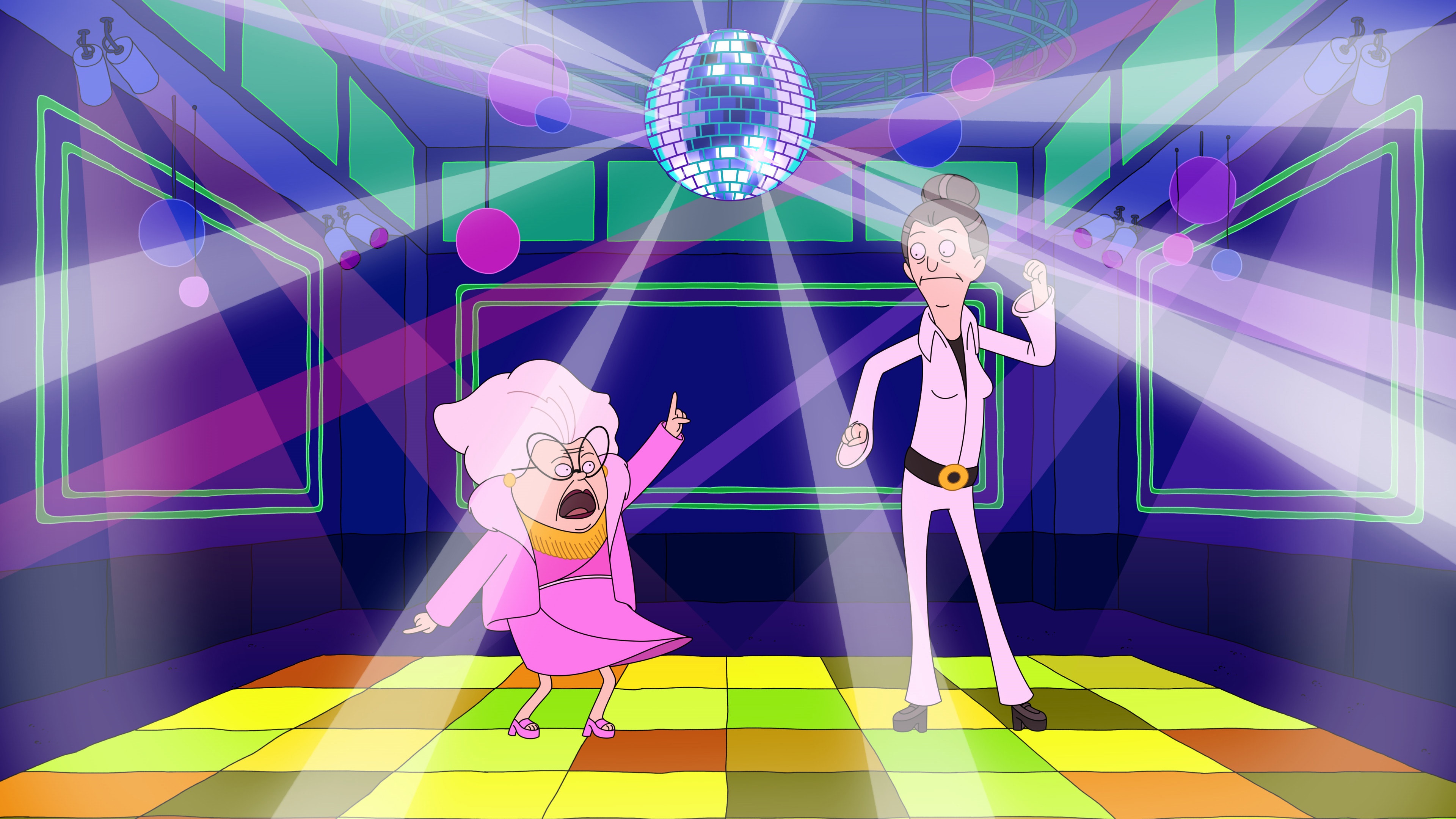Helen and Bitsy from Central Park dancing in a disco HD Wallpaper