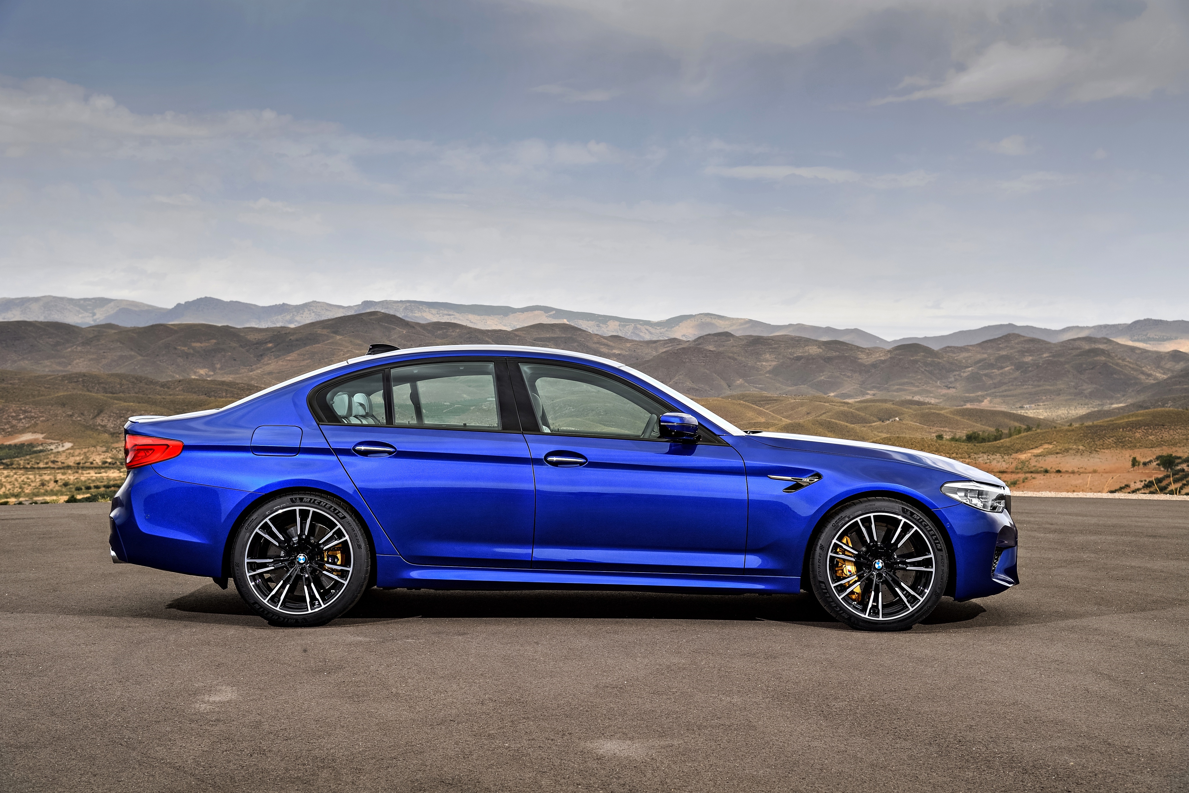 Blue BMW M5 Sedan 4K HD Wallpaper