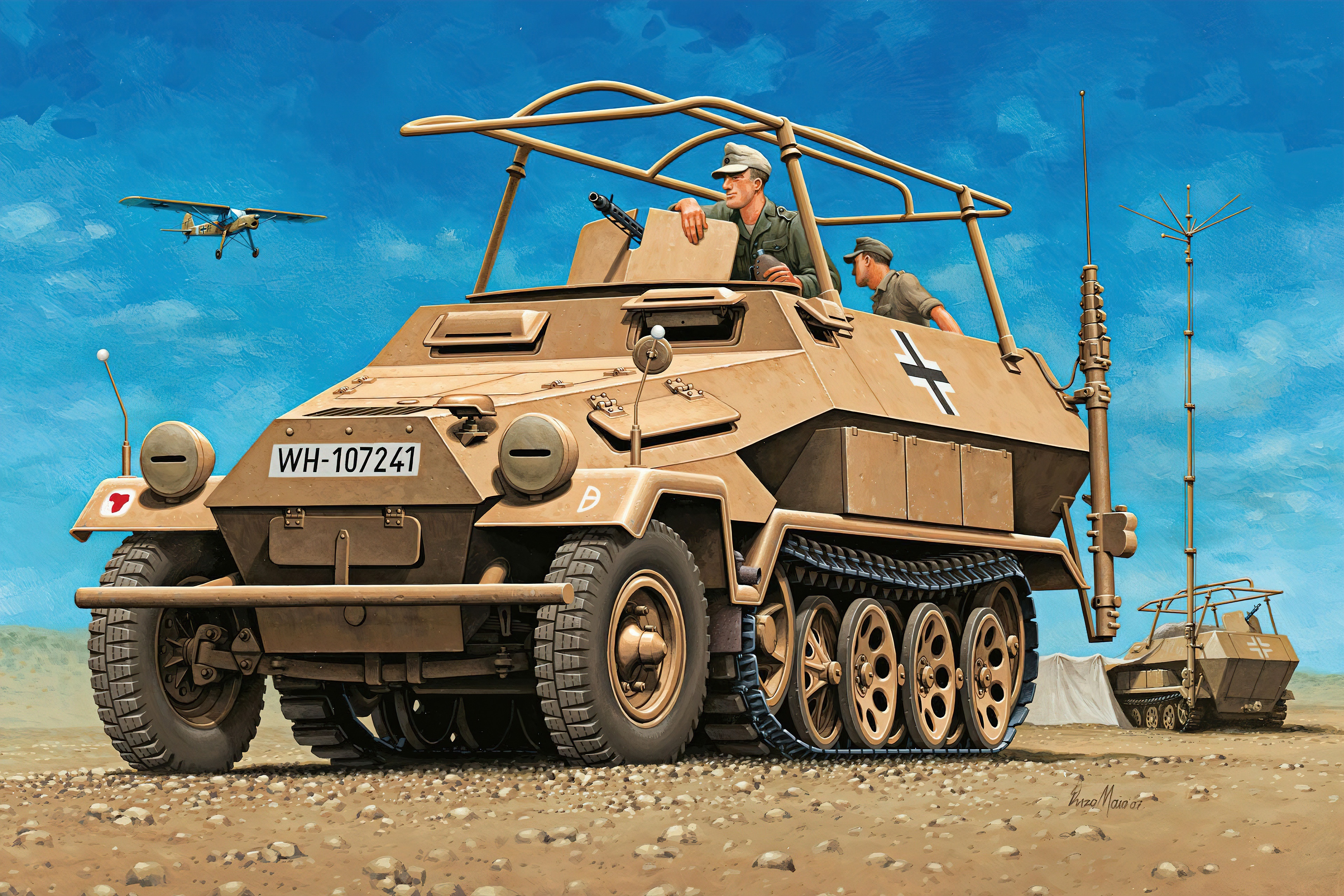 Sd.Kfz. 251 Armored Personnel Carrier in desert HD Wallpaper