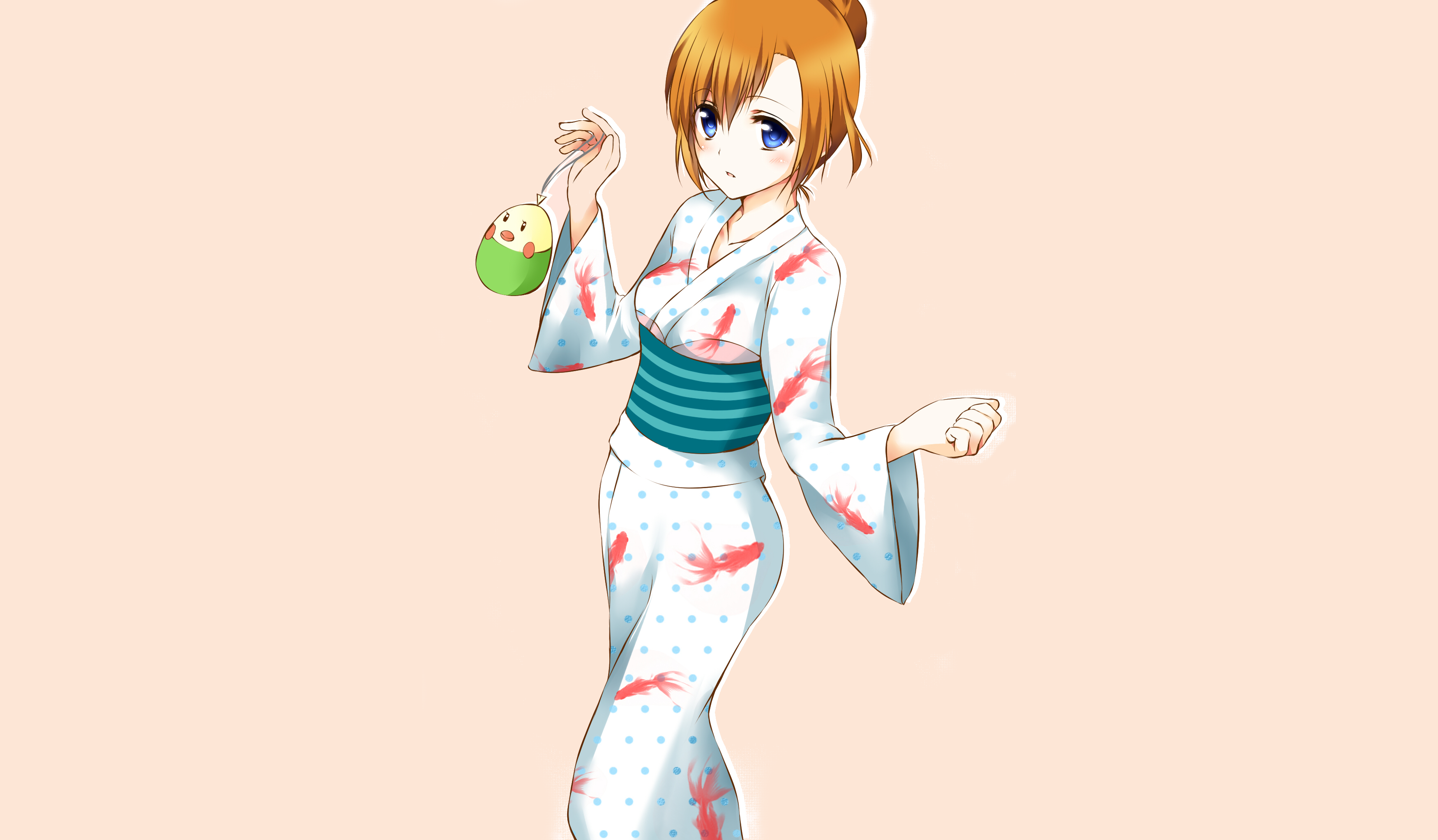 Honoka Kousaka from Love Live! holding a yo-yo HD Wallpaper