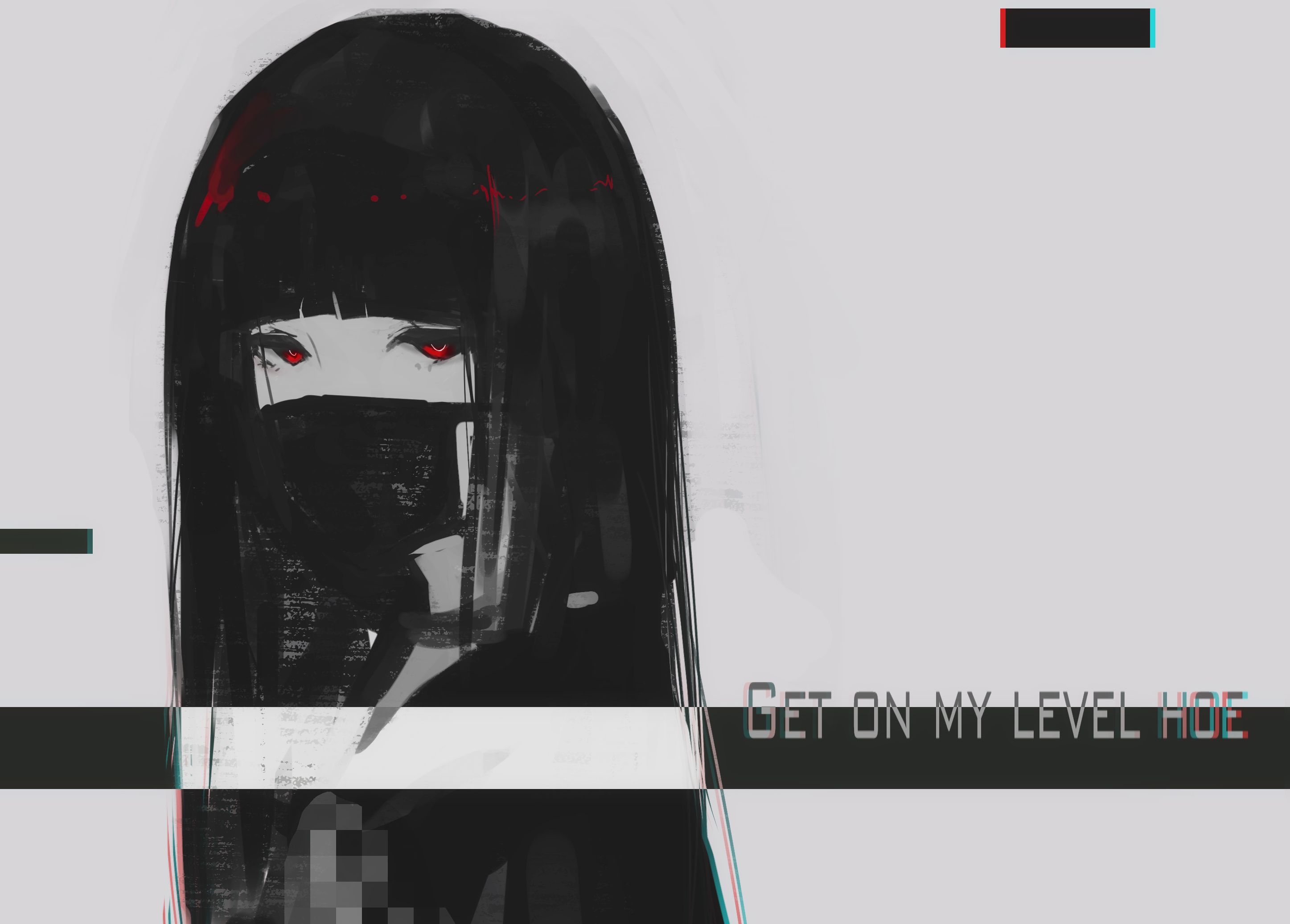 Girl with red eyes and mask HD Wallpaper