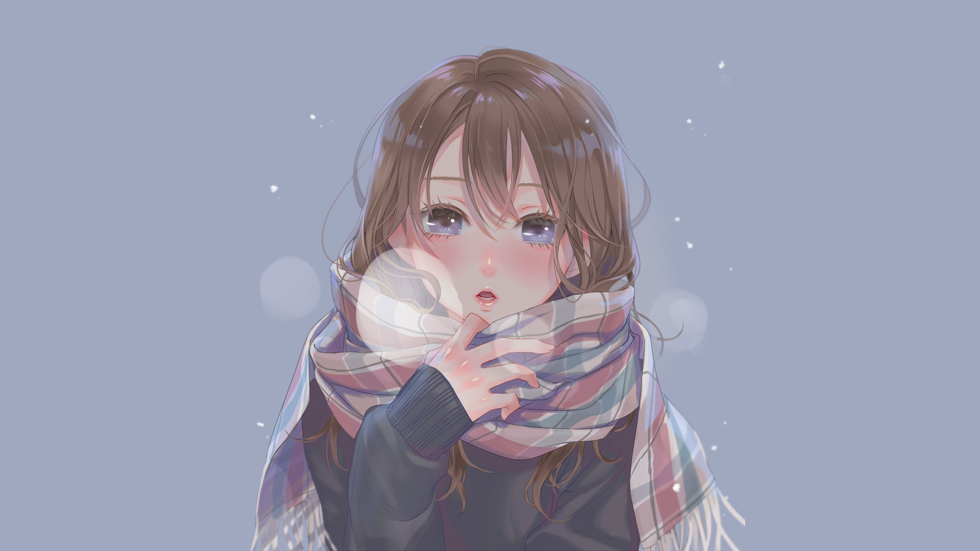 Girl with scarf in winter HD Wallpaper