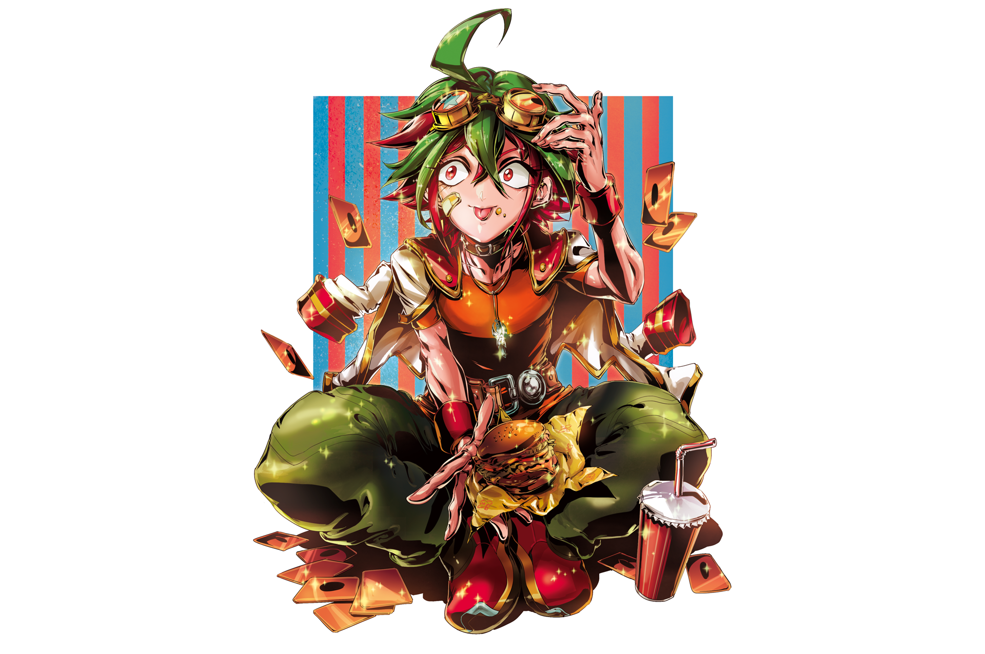 Yuya Sakaki from Yu-Gi-Oh! Arc-V eating a burger HD Wallpaper