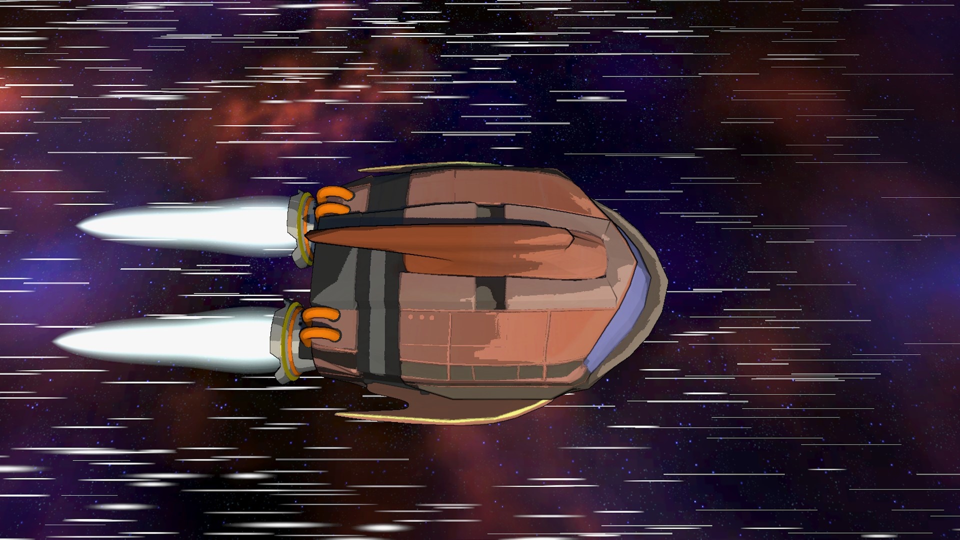 Spaceship traveling at warp speed HD Wallpaper