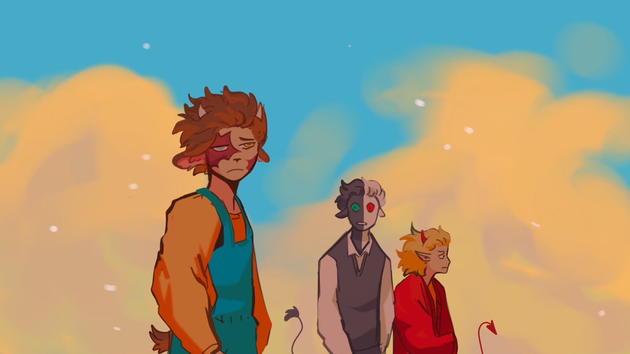 TommyInnit, Ranboo, and Tubbo from Dream SMP HD Wallpaper