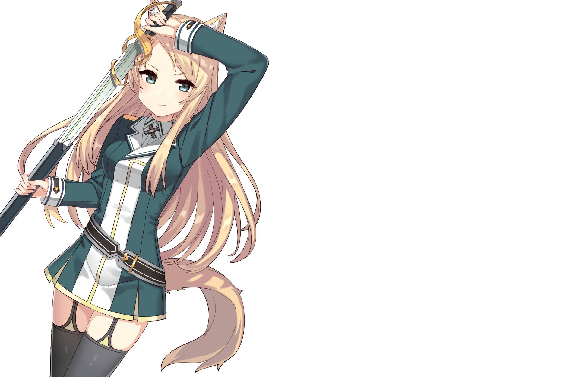 Anime girl with sword HD Wallpaper