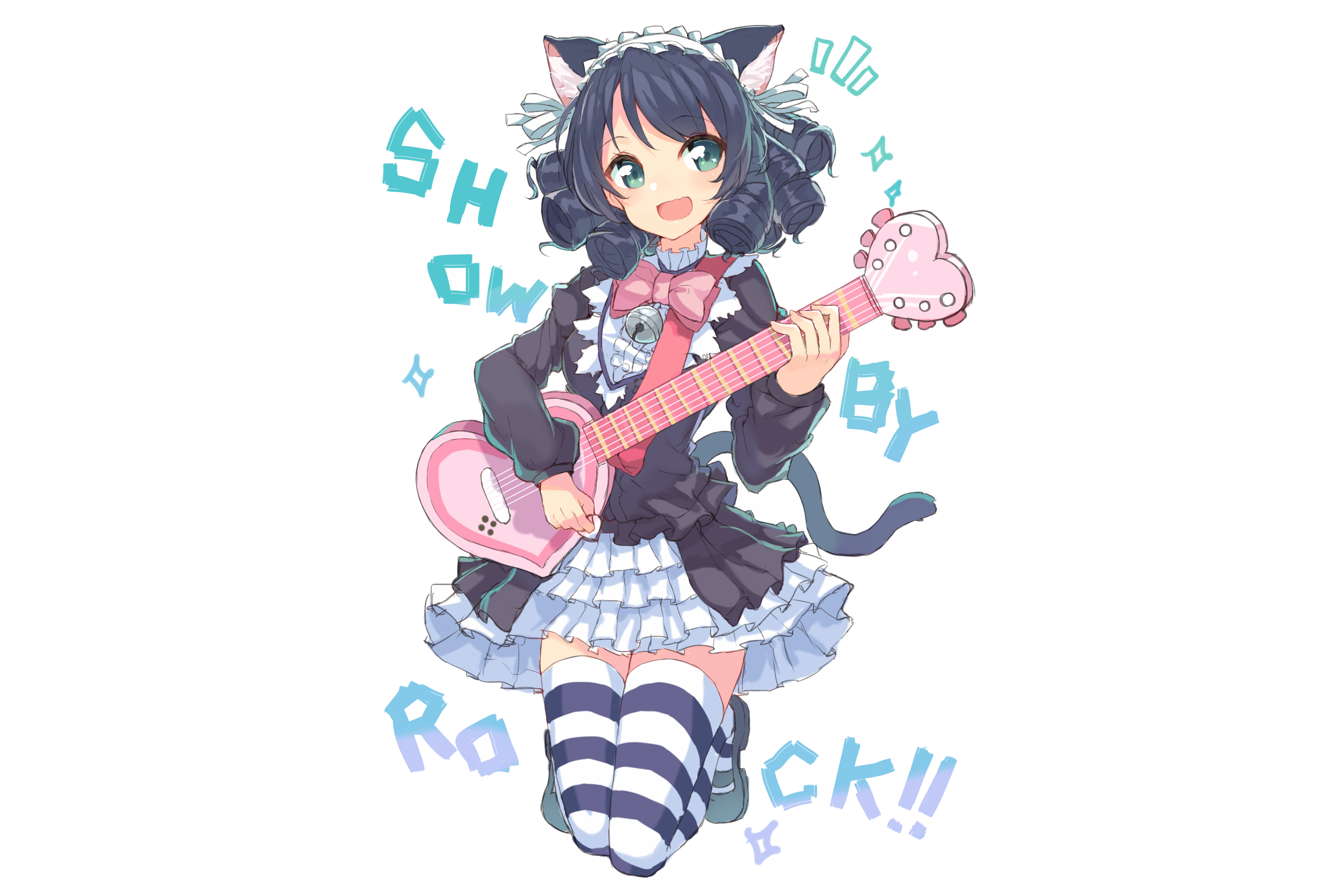 Cyan Hijirikawa from Show By Rock!! playing guitar HD Wallpaper