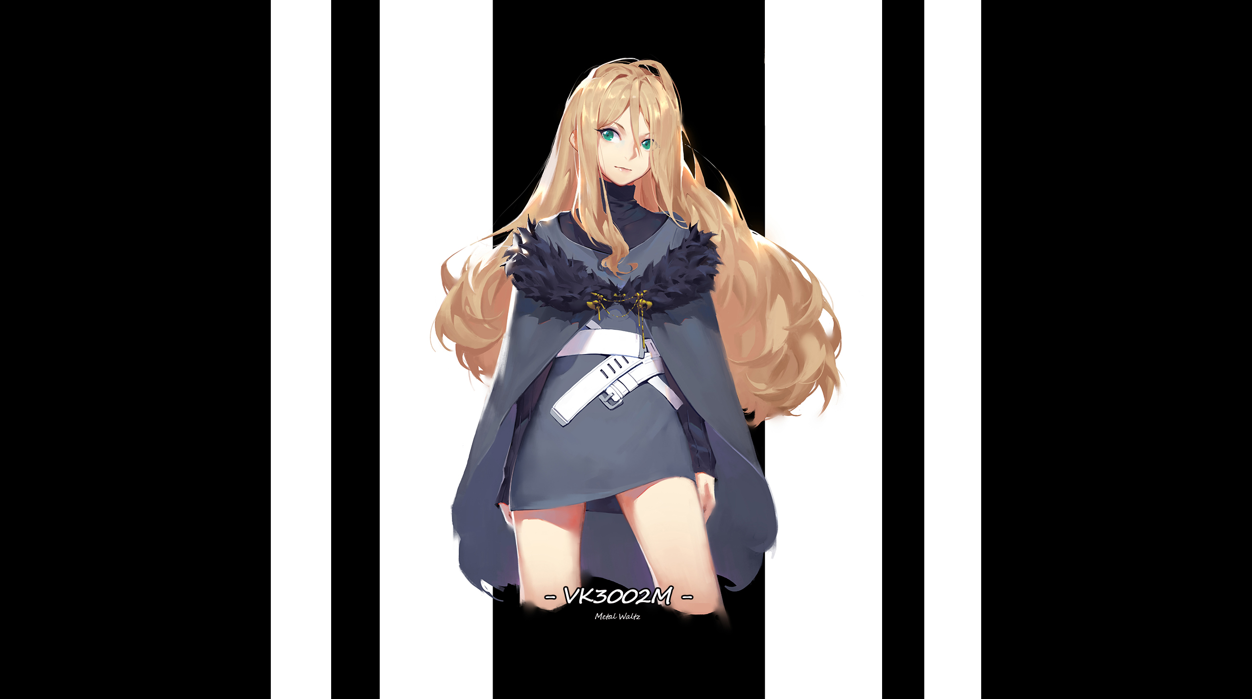Anime girl with blonde hair and blue eyes HD Wallpaper