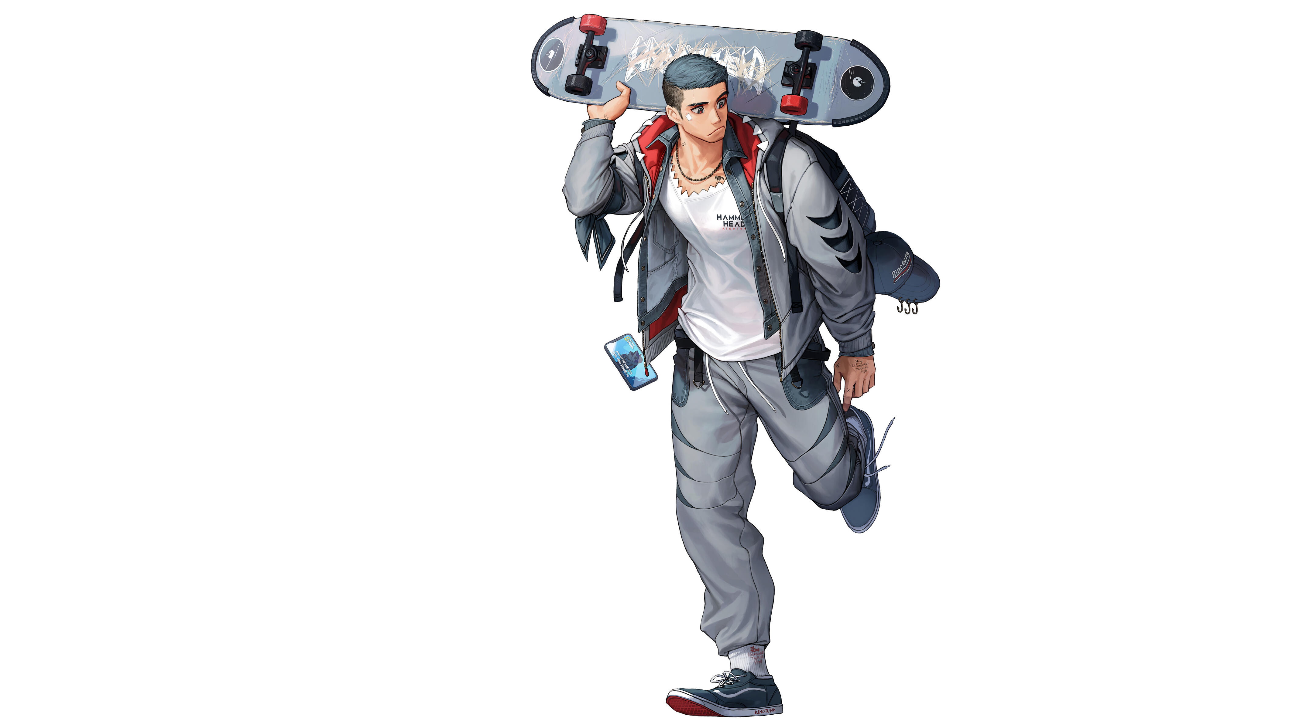 Boy with skateboard HD Wallpaper