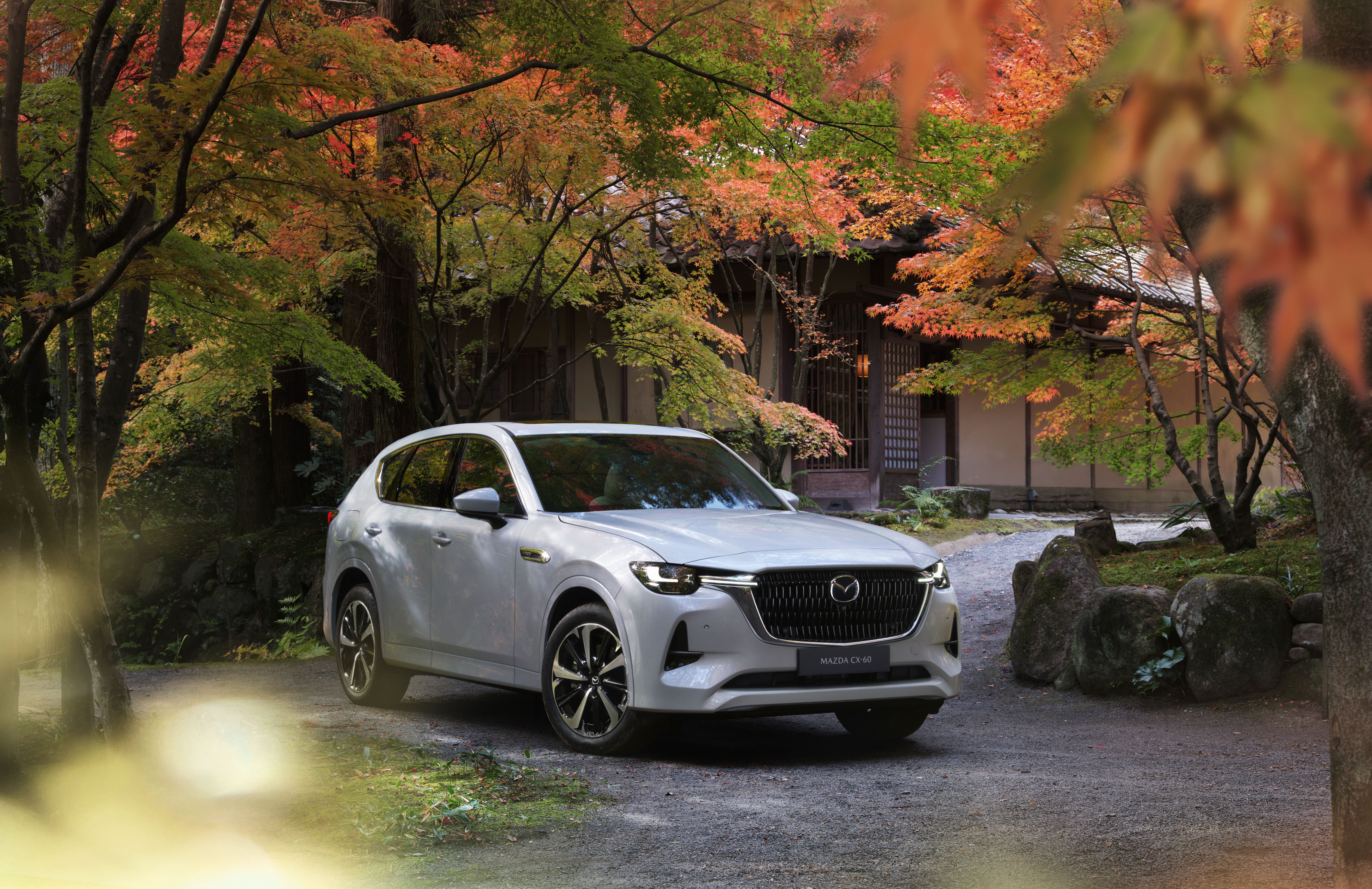 Mazda CX-60 Takumi SUV in autumn setting HD Wallpaper