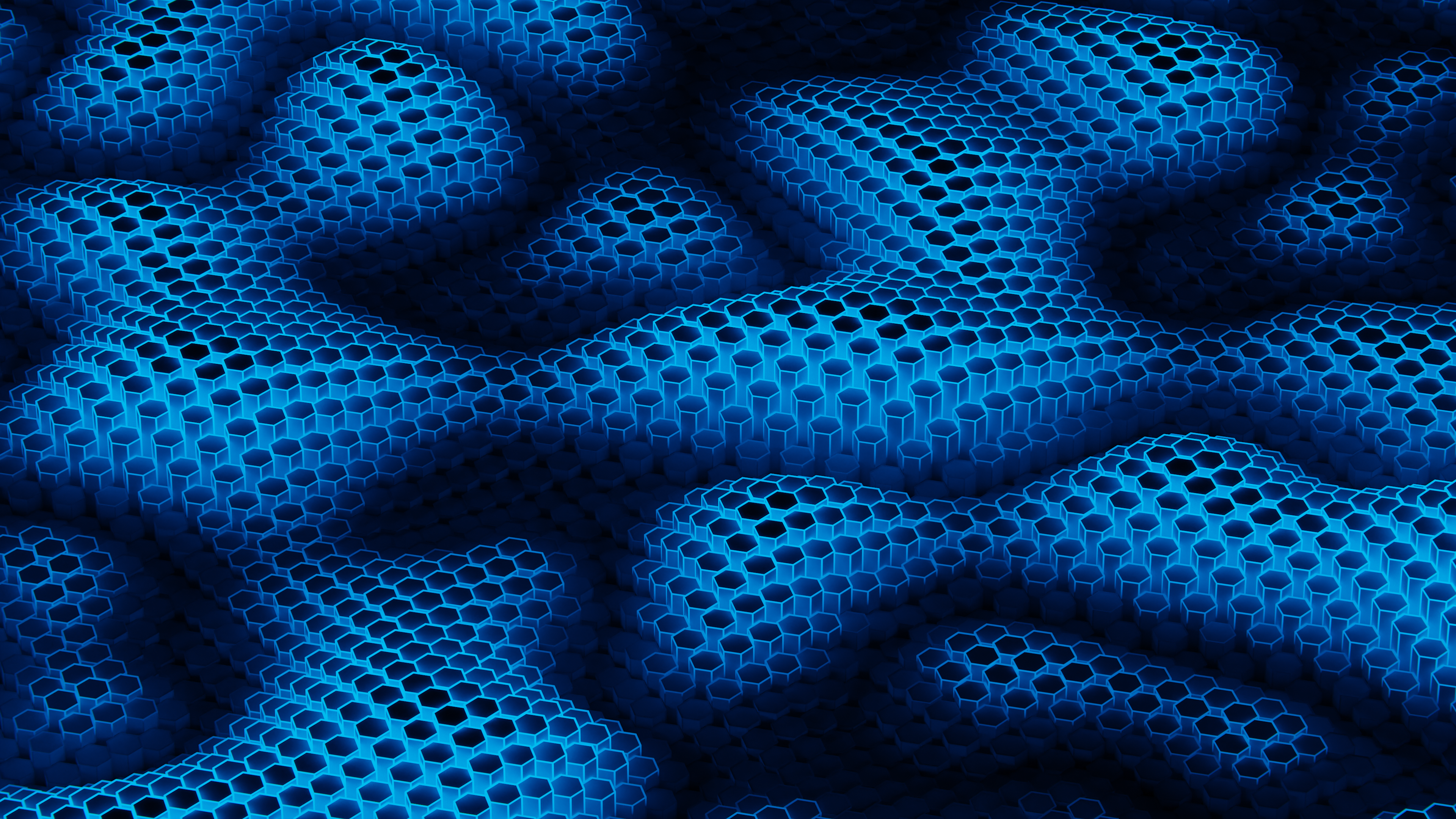 Abstract blue hexagonal 3D pattern HD Wallpaper