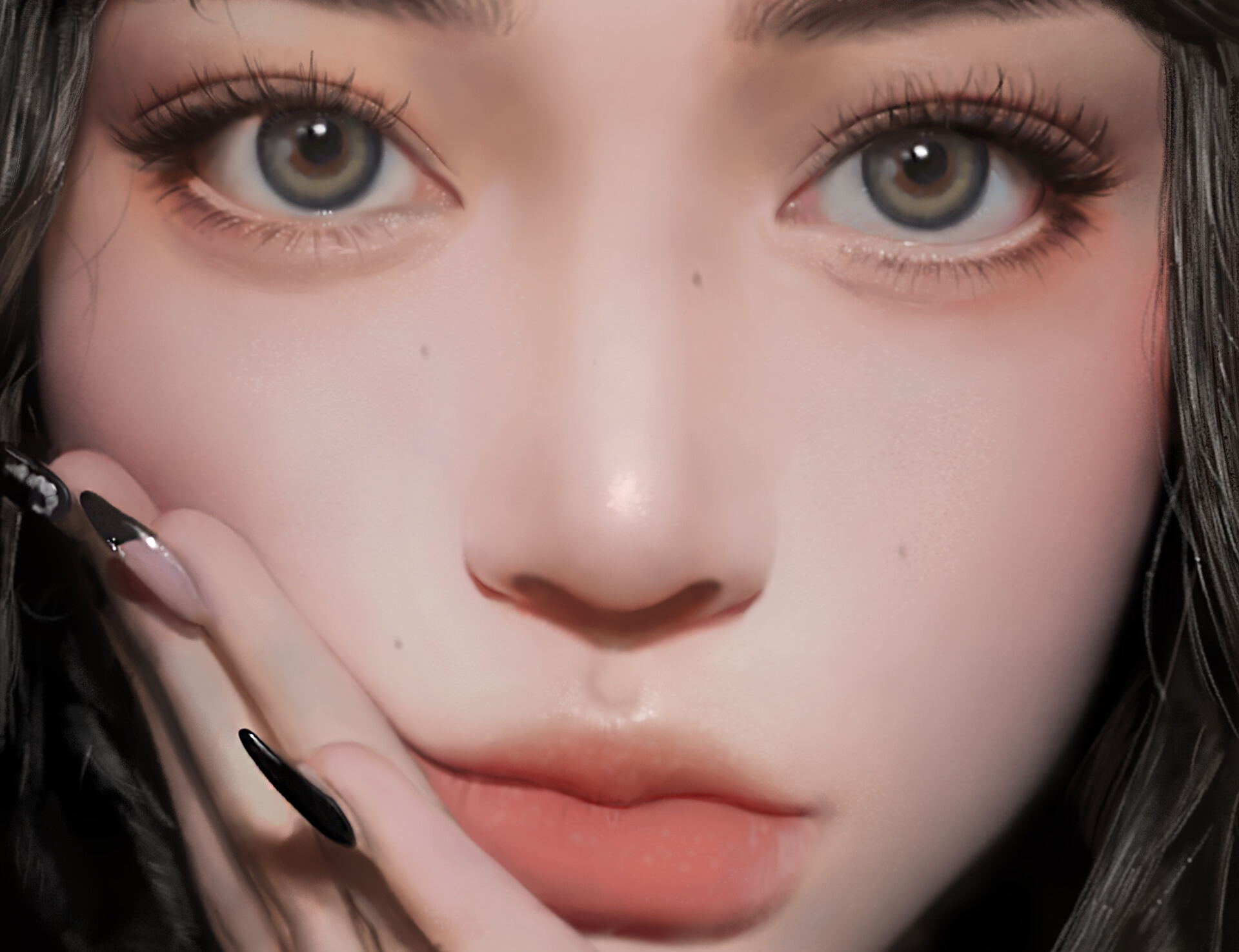 Close-up of a young woman's face HD Wallpaper