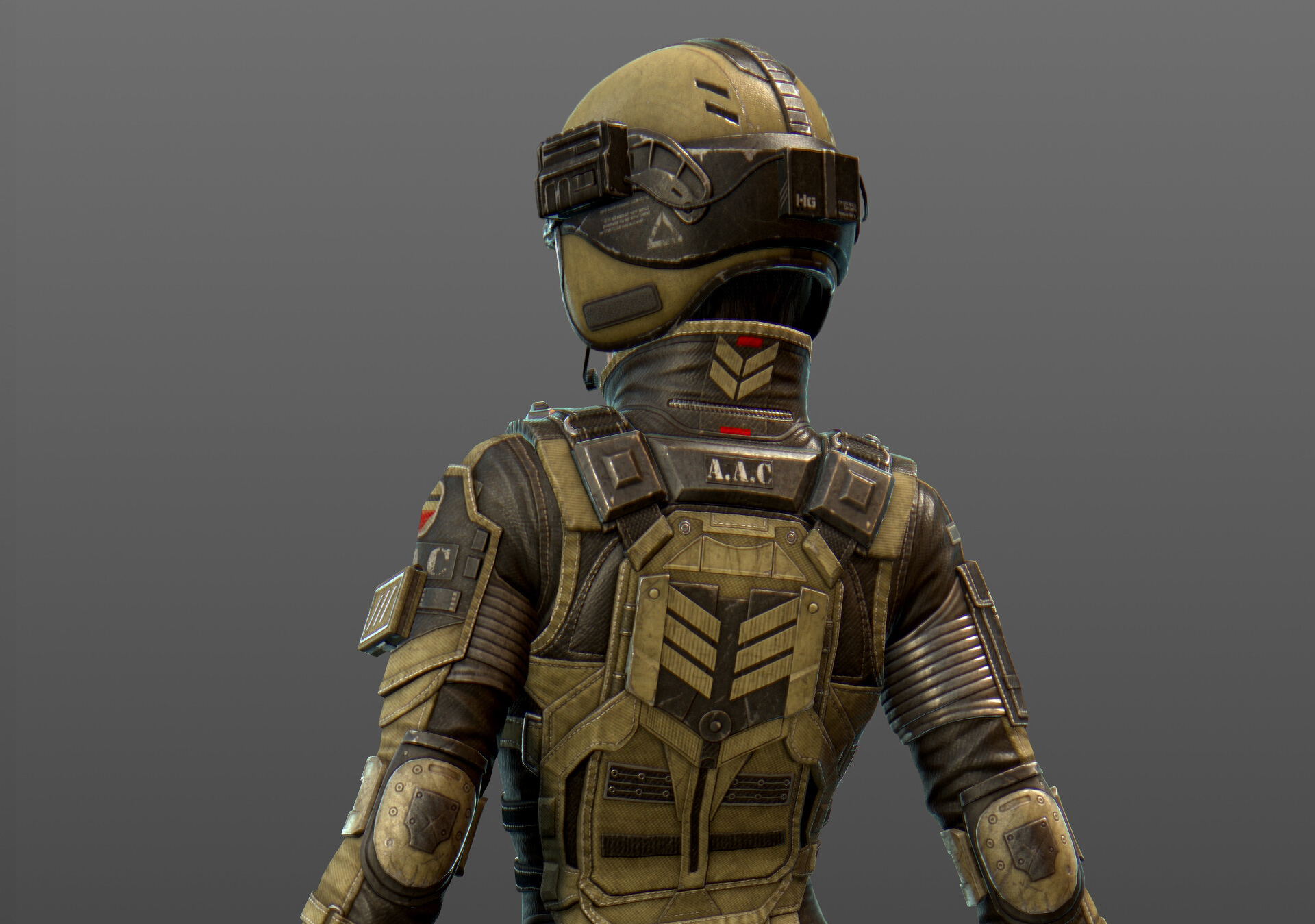 Soldier in tactical gear from behind HD Wallpaper