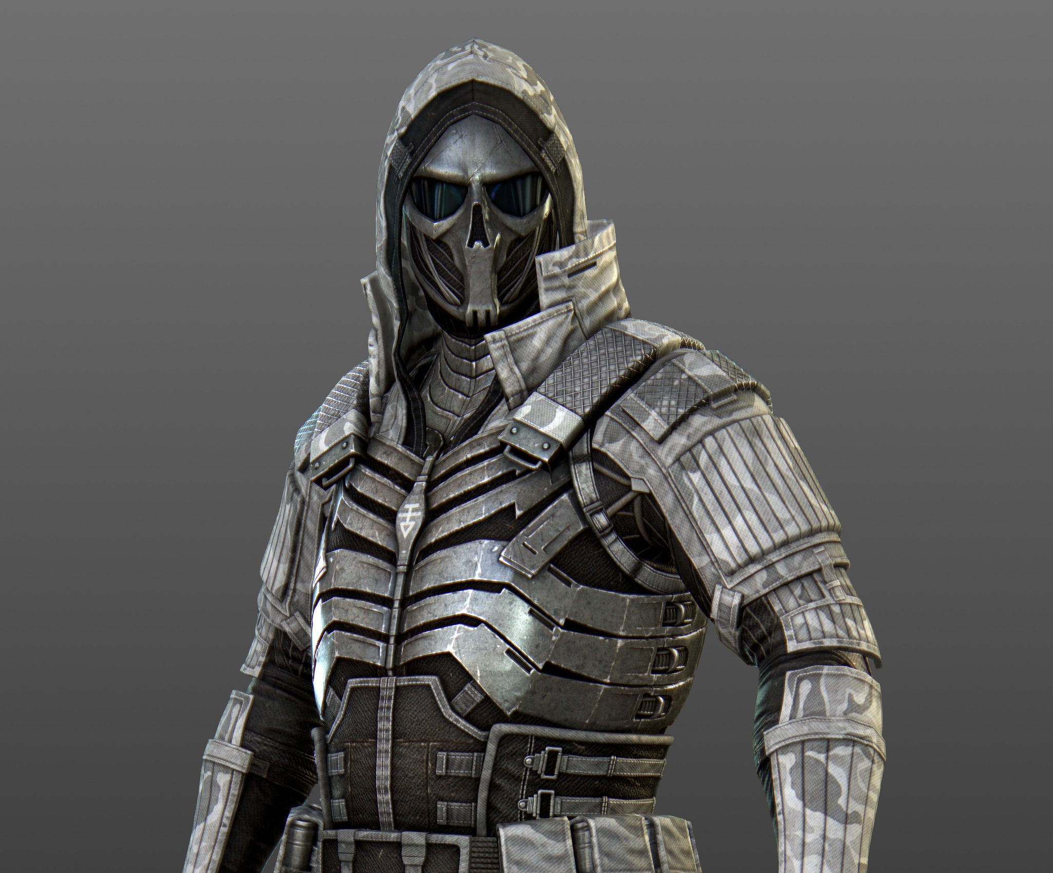 Soldier in futuristic armor with skull mask HD Wallpaper