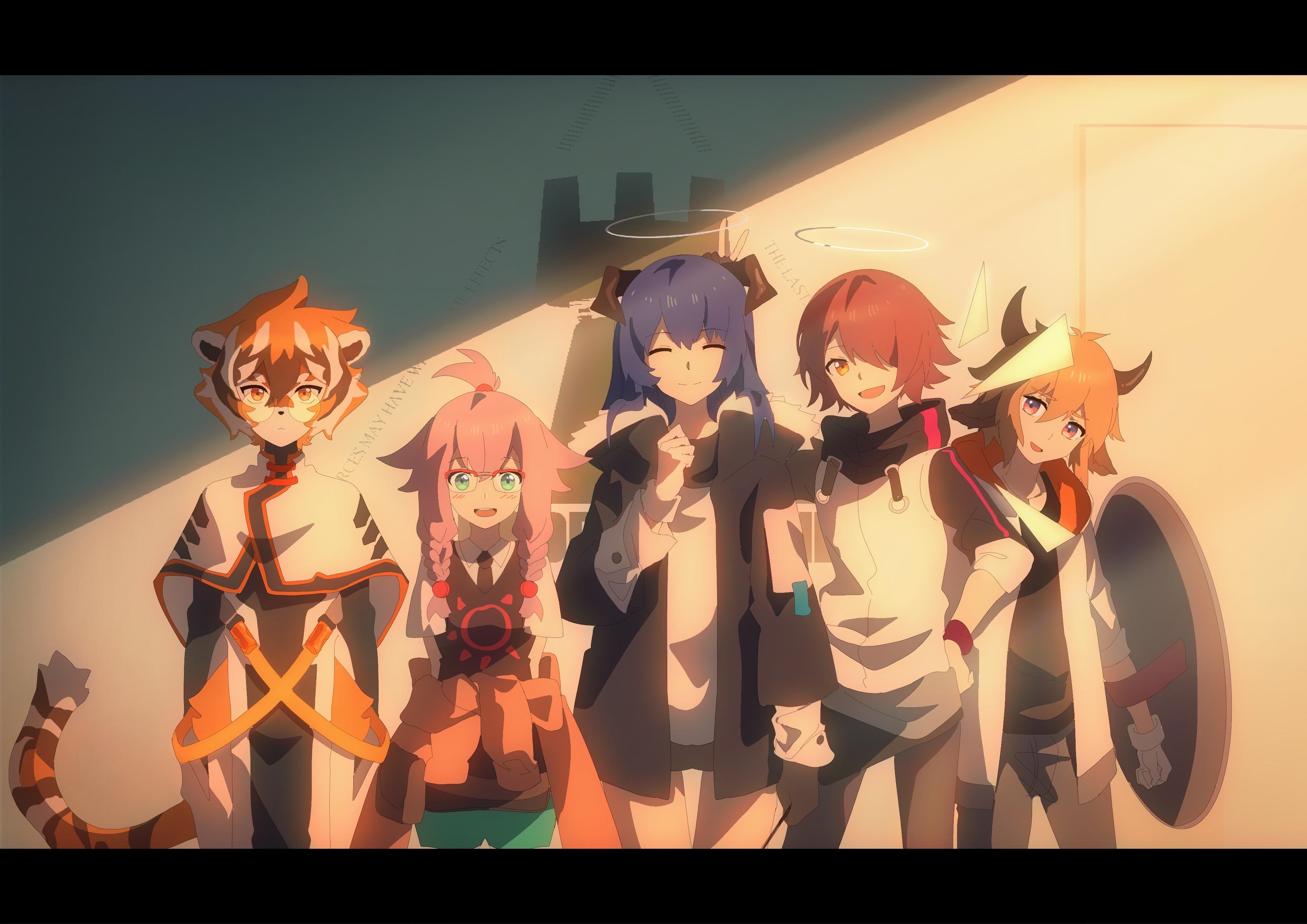 Arknights characters Waai Fu, May, Mostima, Bison, and Exusiai HD Wallpaper