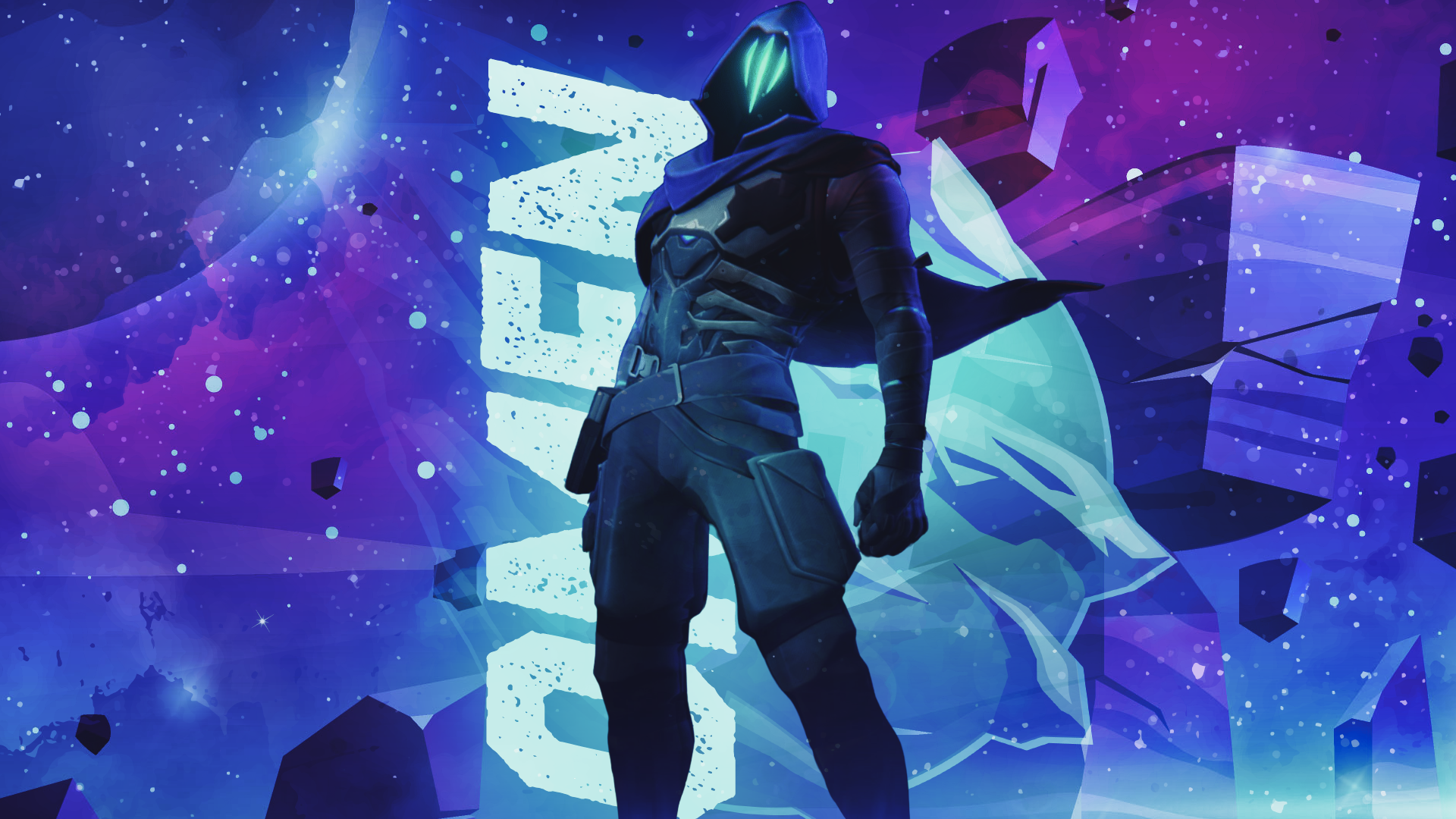 Omen from Valorant in a cosmic setting HD Wallpaper