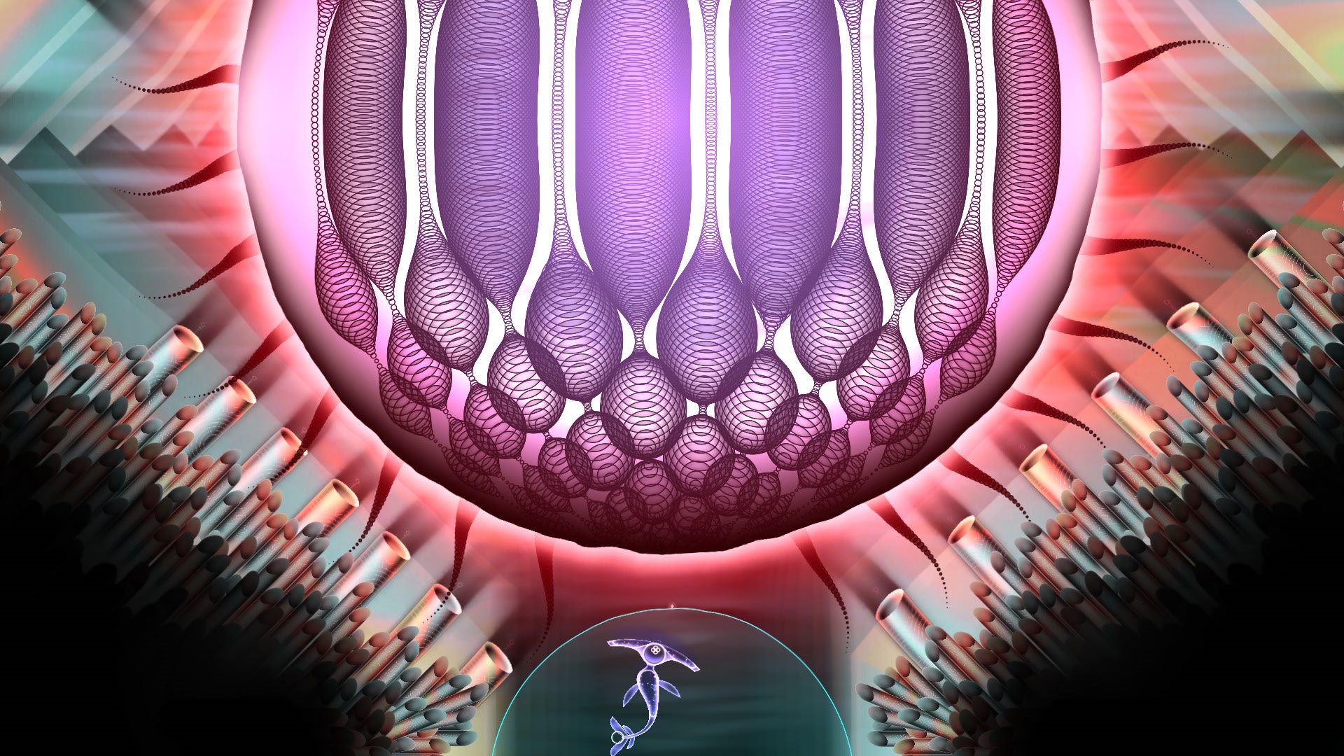 Abstract fractal with a hammerhead shark creature HD Wallpaper