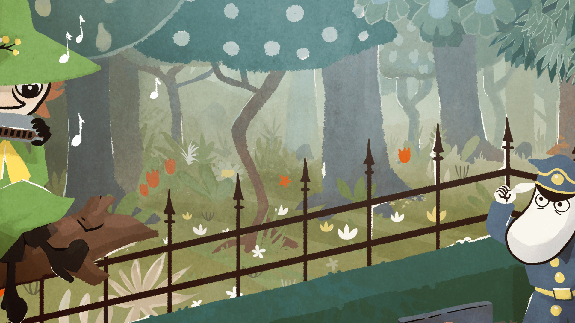 Snufkin playing harmonica in Moominvalley HD Wallpaper