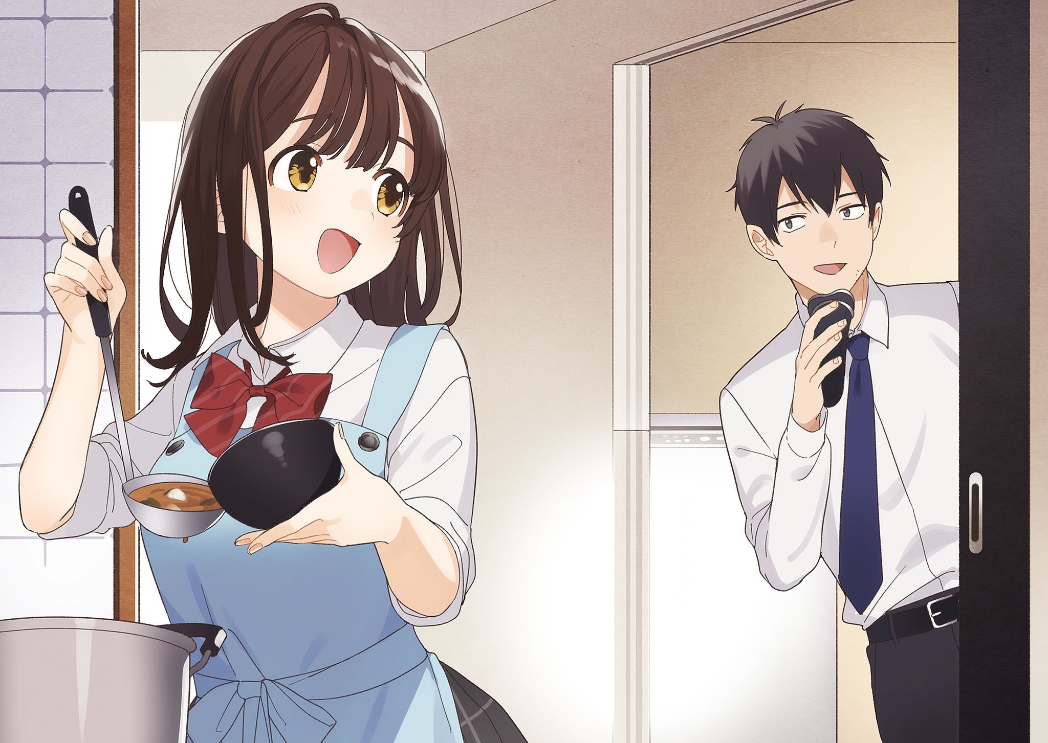 Sayu Ogiwara and Yoshida from Hige wo Soru. Soshite Joshikousei wo Hirou. HD Wallpaper