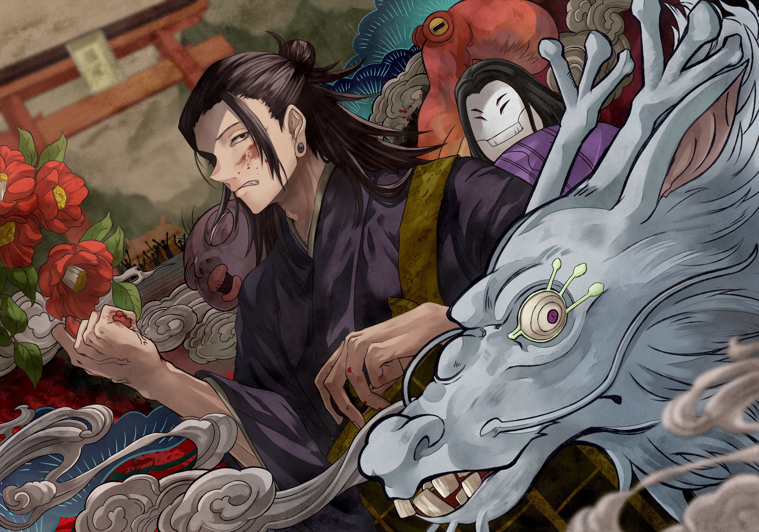 Suguru Geto from Jujutsu Kaisen with creatures HD Wallpaper