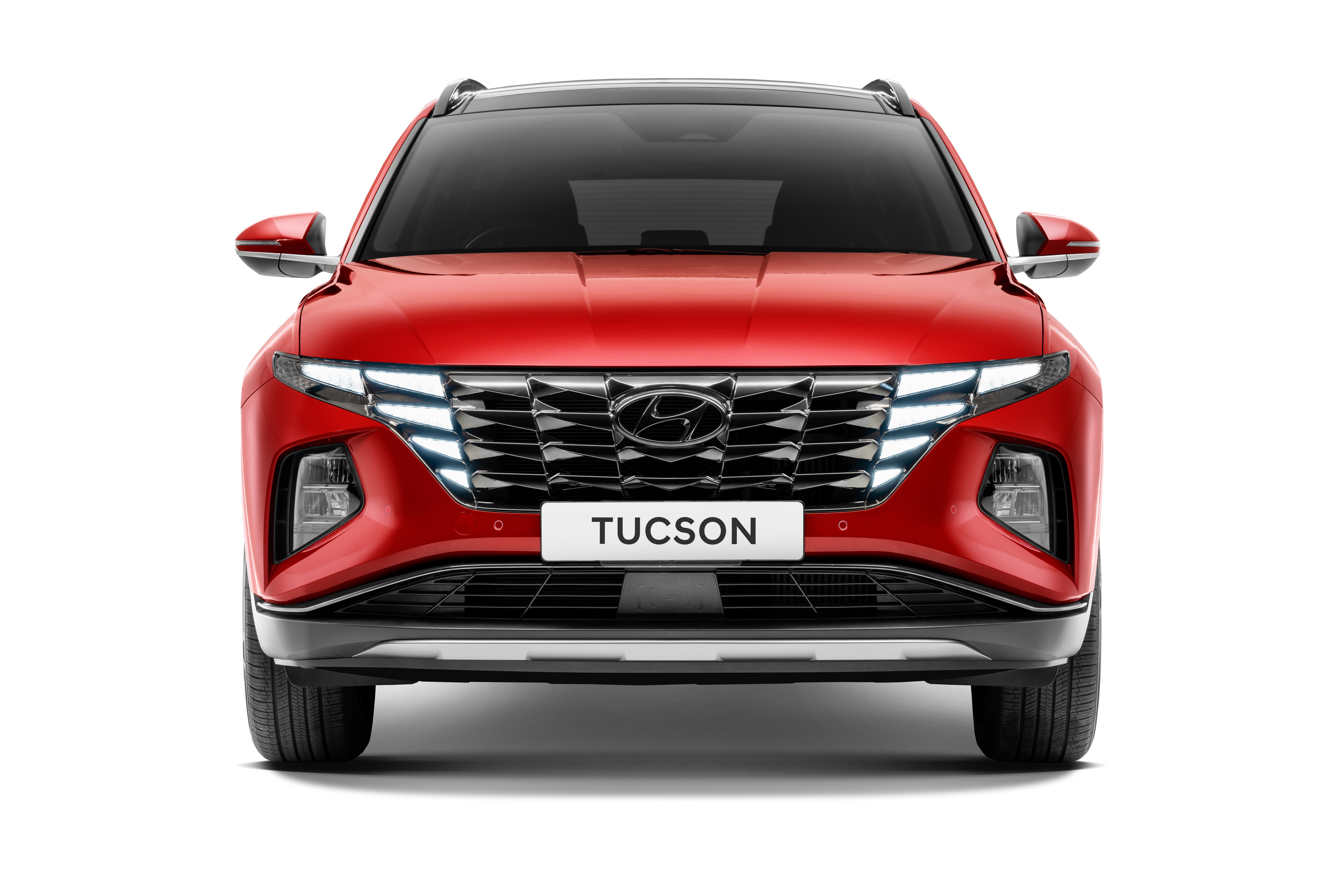 Red Hyundai Tucson SUV HD Wallpaper