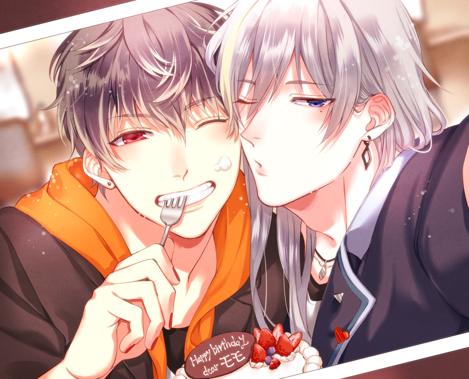 Yuki and Momo from IDOLiSH7 celebrating a birthday HD Wallpaper